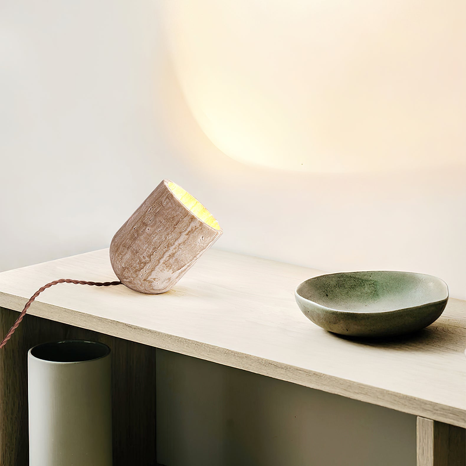 Amidori Modern LED Table Lamp - Adjustable Brightness, USB Charging Port, Night Light for Bedroom, Living Room, Office - Warm White & Cool White Light Modes