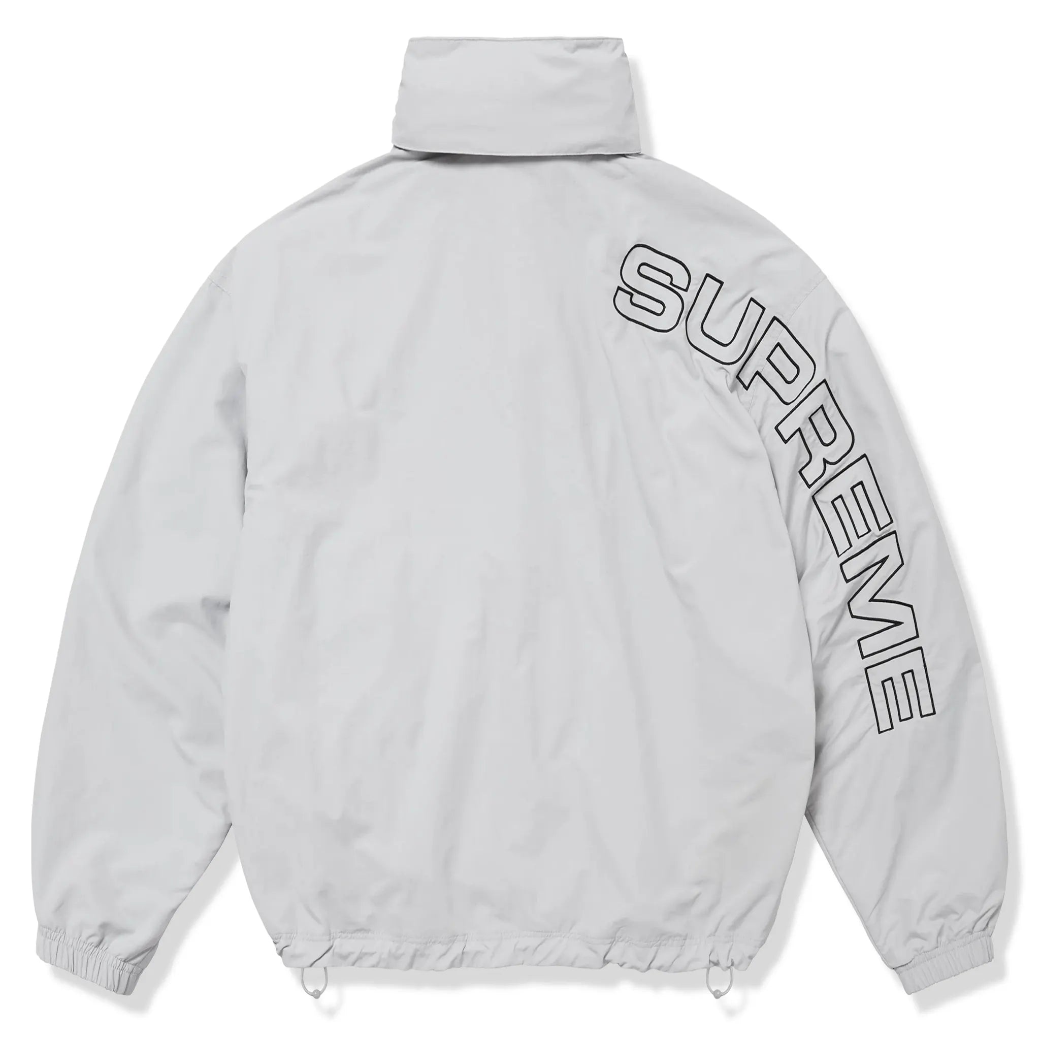 Supreme Spellout Embroidered Grey Track Jacket for Men - Winter 2024 Collection | Stylish Athletic Wear for Gym, Running & Street Fashion