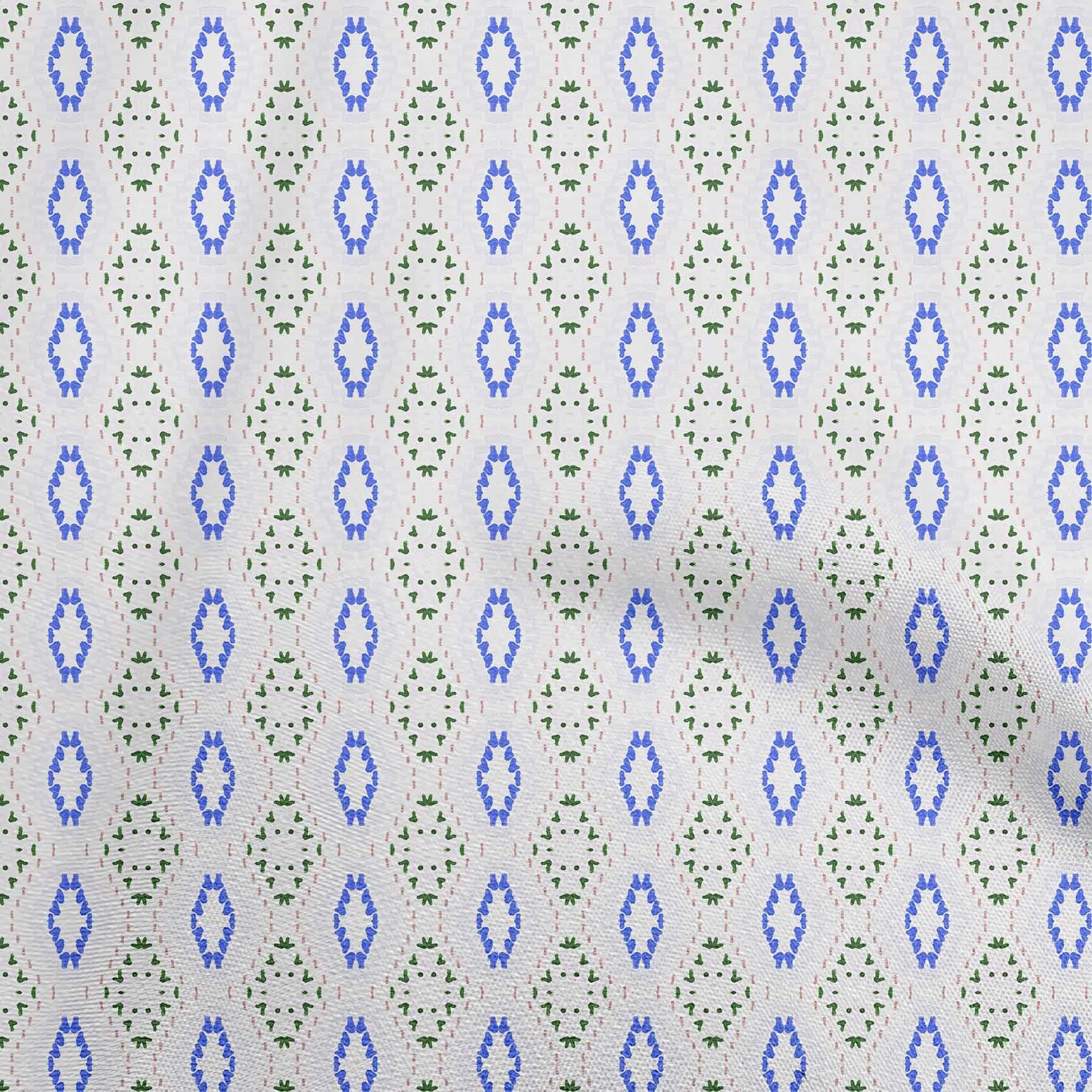 Premium Green Polyester Spandex Printed Fabric - 56 Inch Wide Block Print Craft Material for Sewing, DIY Projects & Home Decor | Perfect for Quilting, Apparel & Upholstery