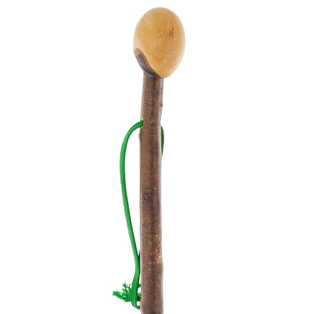 Extra Long Root Knobbed Walking Stick with Blackthorn Shaft & Green Strap - Scratch and Dent V3392 - Perfect for Hiking, Trekking, and Outdoor Adventures