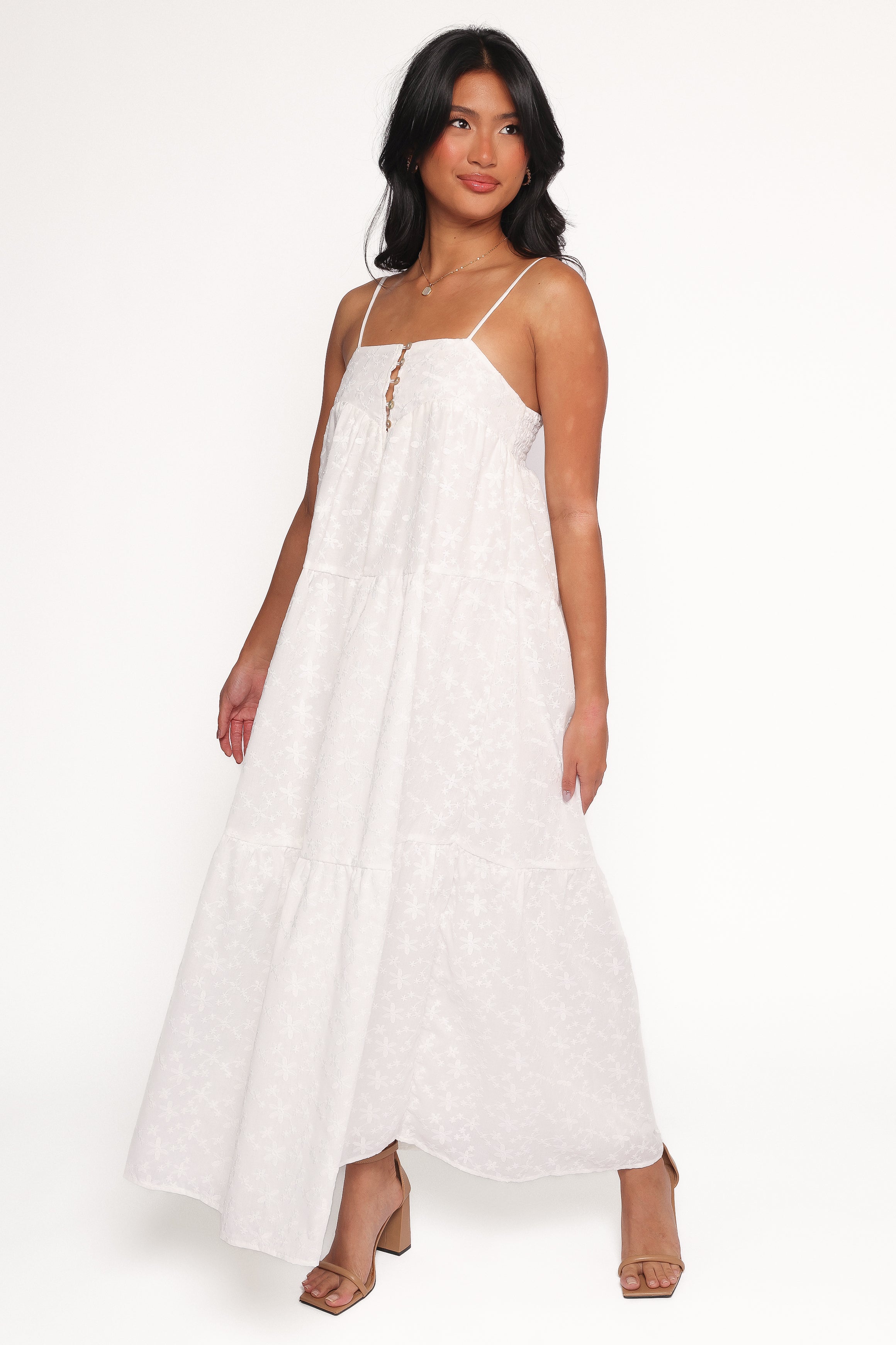 Kendal Maxi Dress for Women - Flowy White Long Summer Dress - Perfect for Beach, Vacation, and Casual Outings