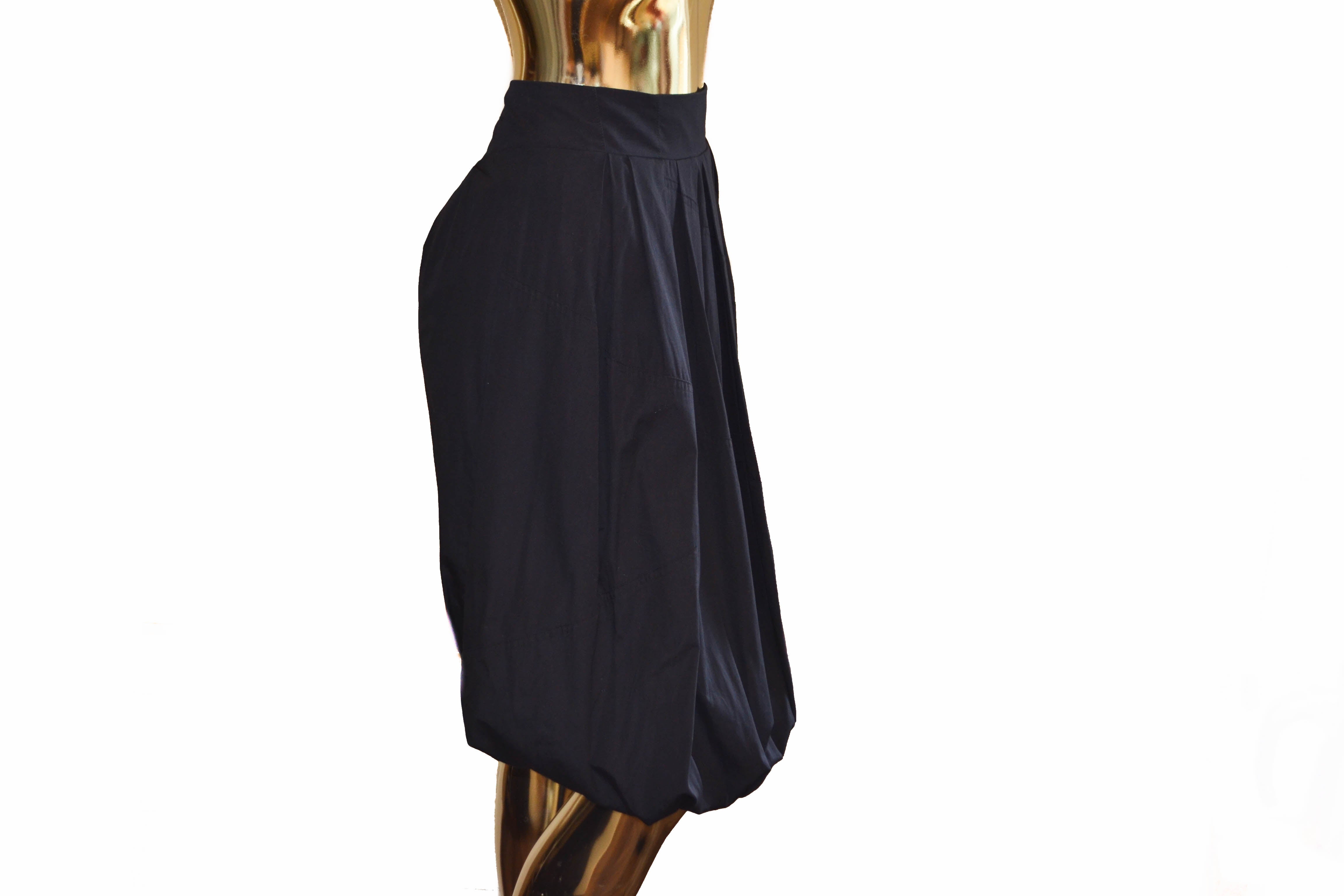 Authentic Louis Vuitton Navy Blue Balloon Skirt Women's Size 34 | Luxury A-Line Midi Skirt for Office, Party & Special Occasions