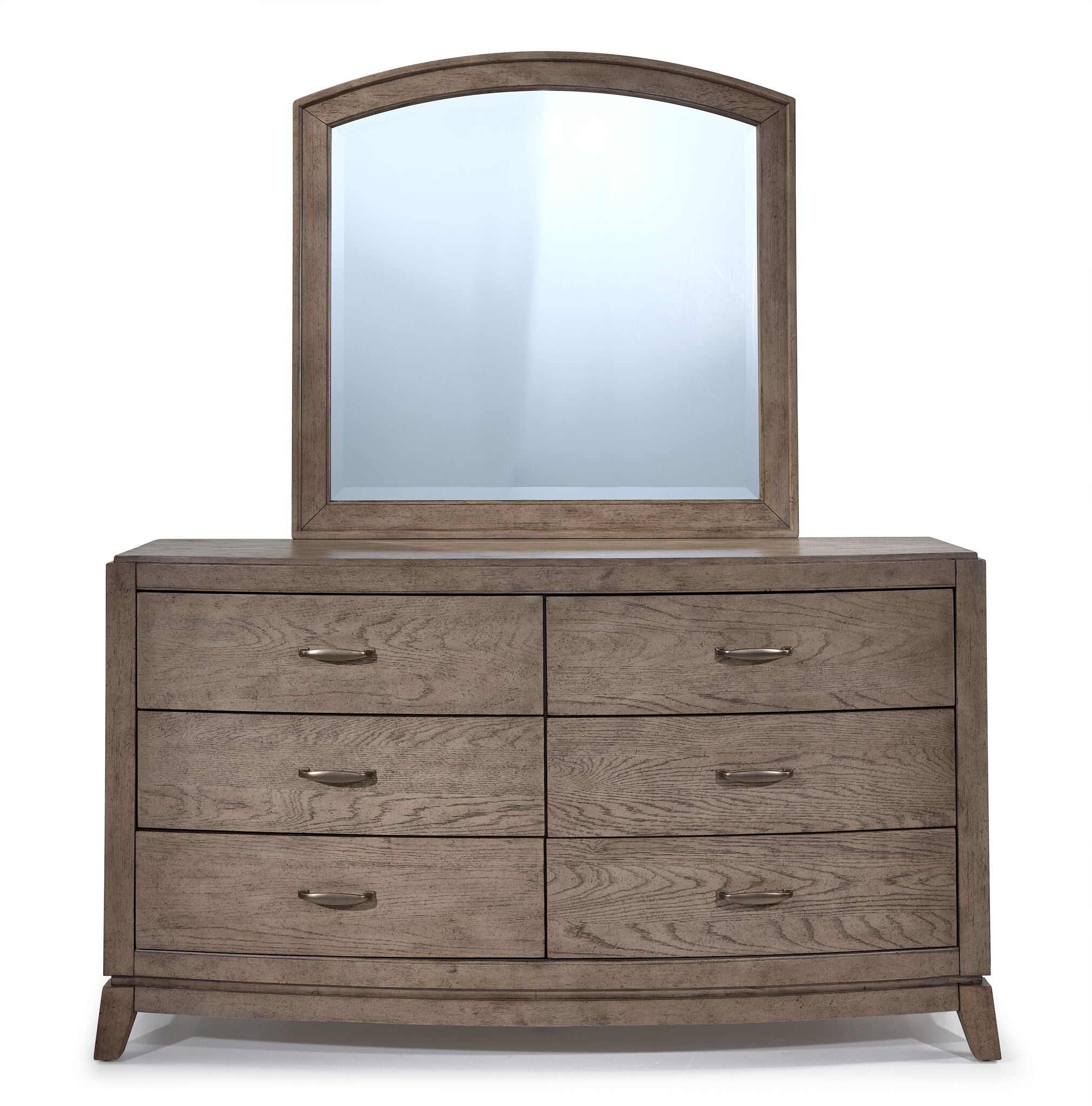 Camelot 6-Drawer Dresser in Burnished Beige - Modern Bedroom Storage Solution for Clothes, Linens & Accessories