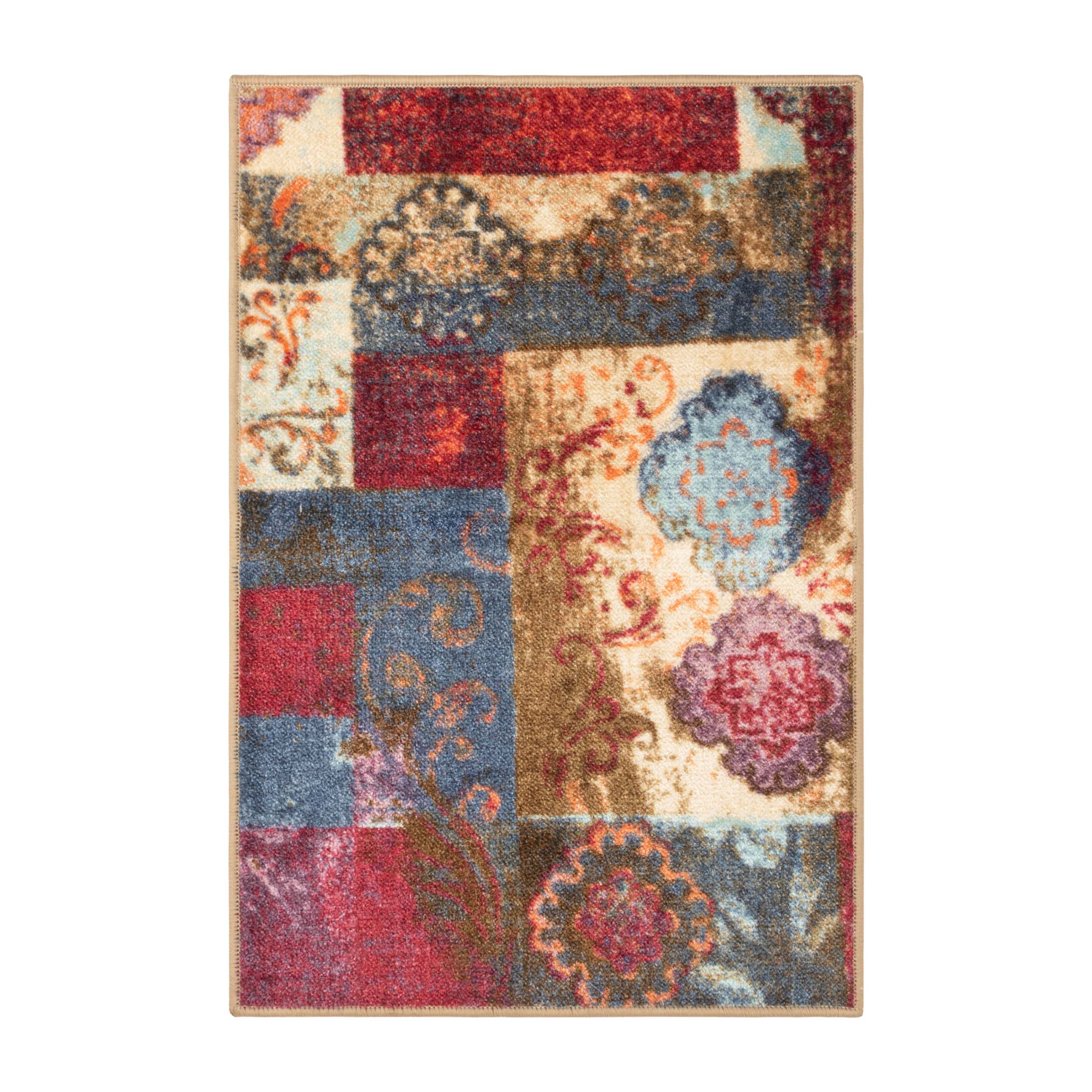 Stylish Medallion Patchwork Indoor Large Area Rug - Non-Slip Door Mat & Runner for Living Room, Bedroom, Hallway | Boho Home Decor