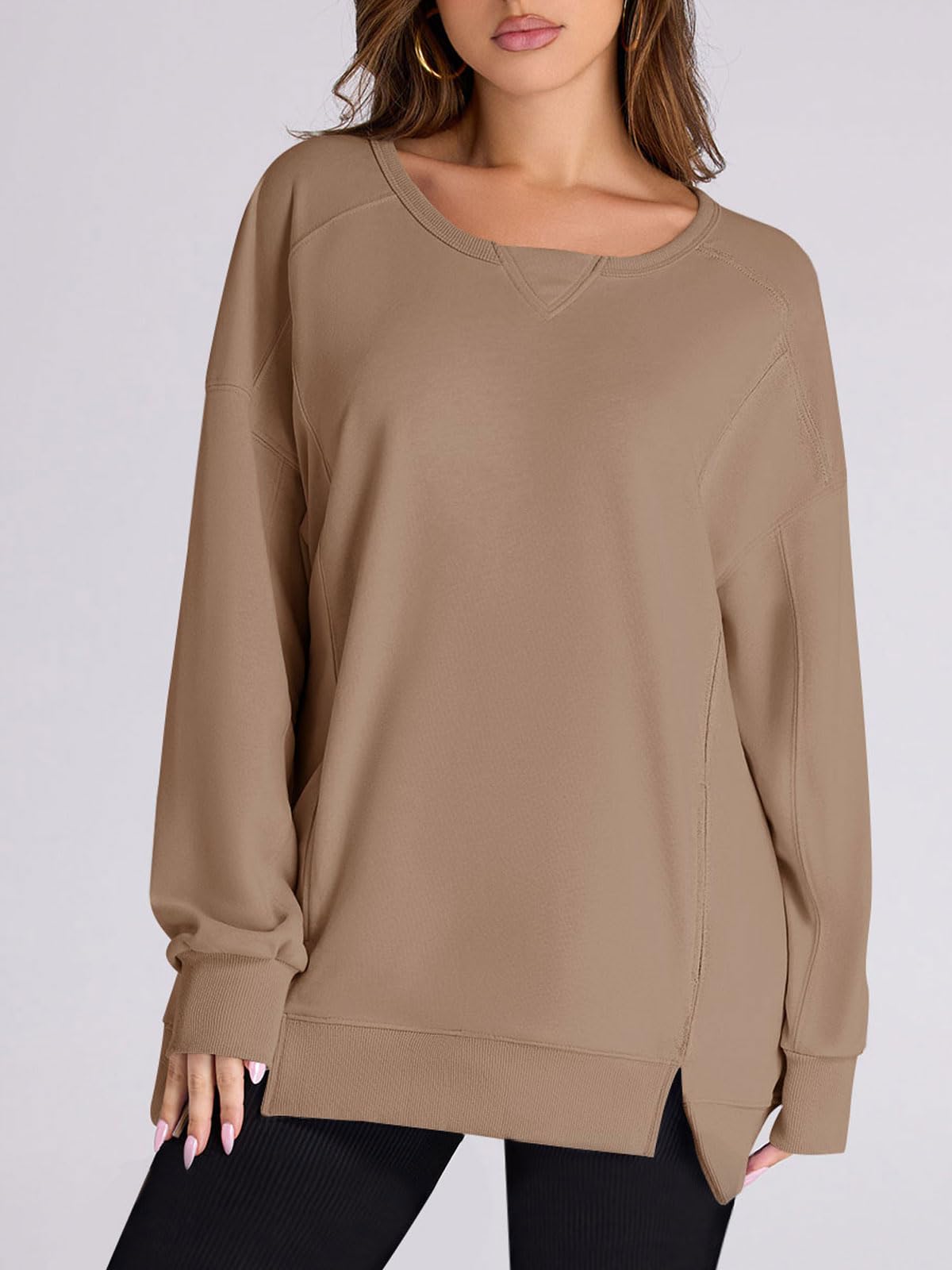 Yousify Women's Oversized Sweatshirt - Soft Crewneck Long Sleeve Pullover Sweater with Pockets | Y2K Aesthetic Spring Fashion 2025 | Casual Loungewear, Streetwear & Cozy Outfit Essential