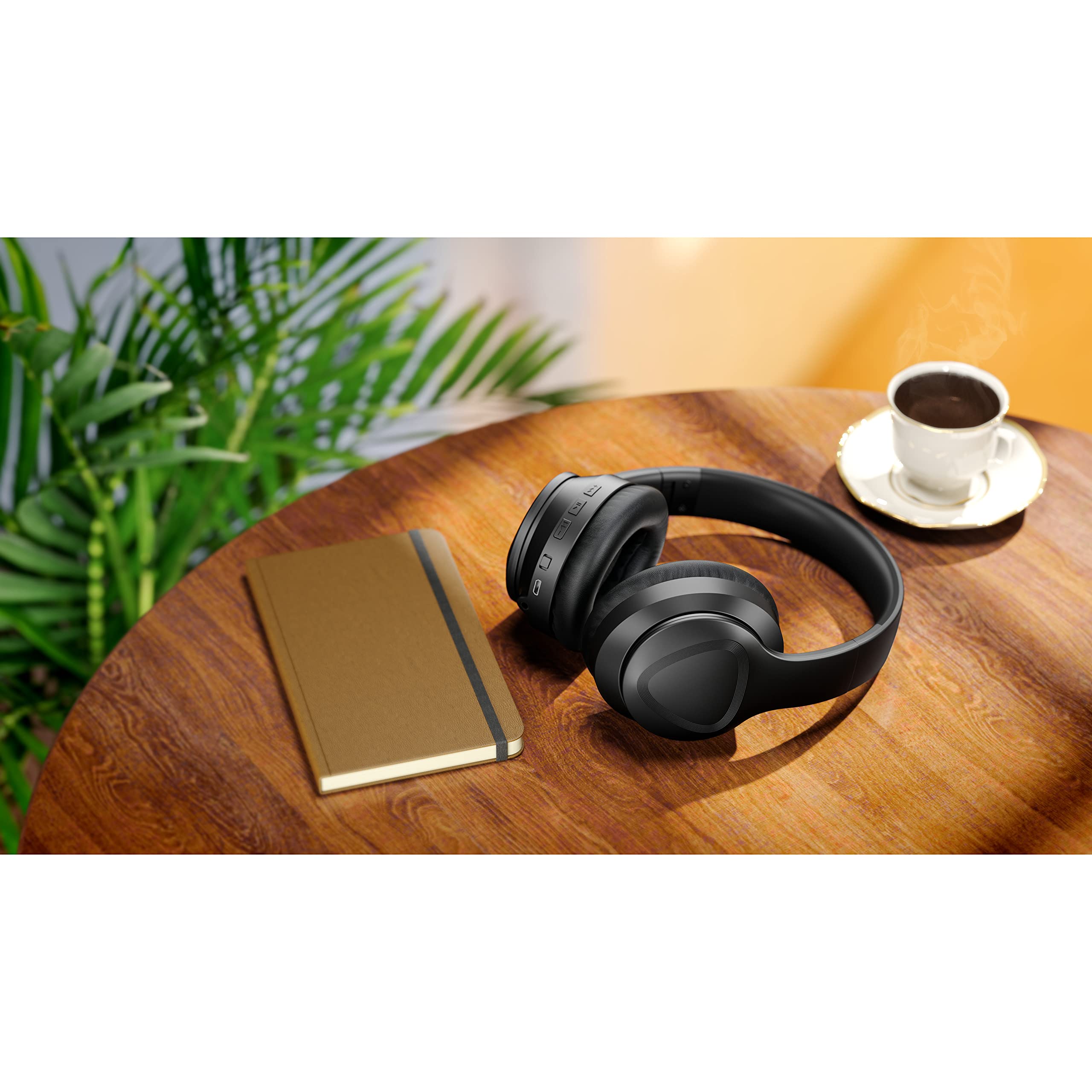 Saramonic SR-BH600 Wireless Bluetooth 5.0 ANC Noise Cancelling Over-Ear Headphones with 40mm Drivers & Premium Leather Earpads - Black | Perfect for Travel, Office Work & Music Listening