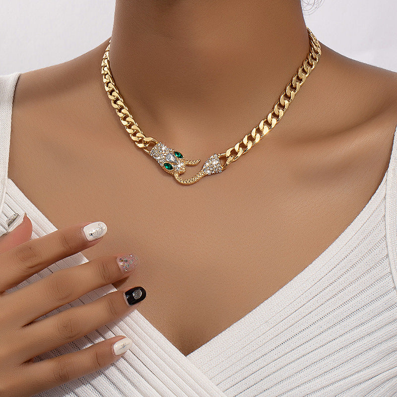 Elegant Silver Bold Snake Chain Choker Necklace for Women | Trendy Layered Jewelry Gift | Perfect for Parties, Date Nights & Everyday Wear | HN1180