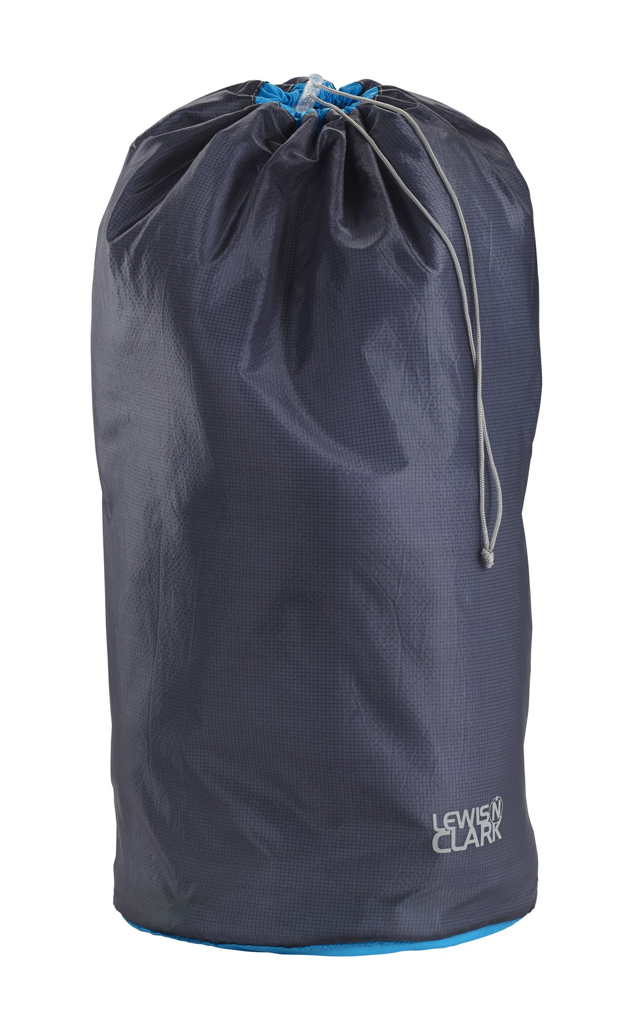 Lewis N. Clark Electrolight Stuff Sack - Lightweight Compression Sack for Travel & Camping (24x11 Inches, Charcoal/Blue) - Perfect for Backpacking, Hiking & Outdoor Gear Storage