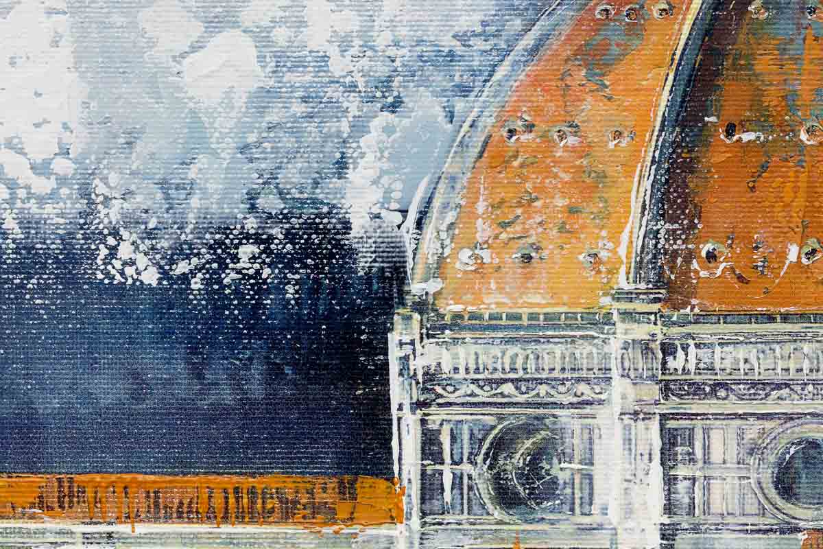 Original Florence Italy Landscape Painting - Wall Art Decor for Living Room, Bedroom & Office