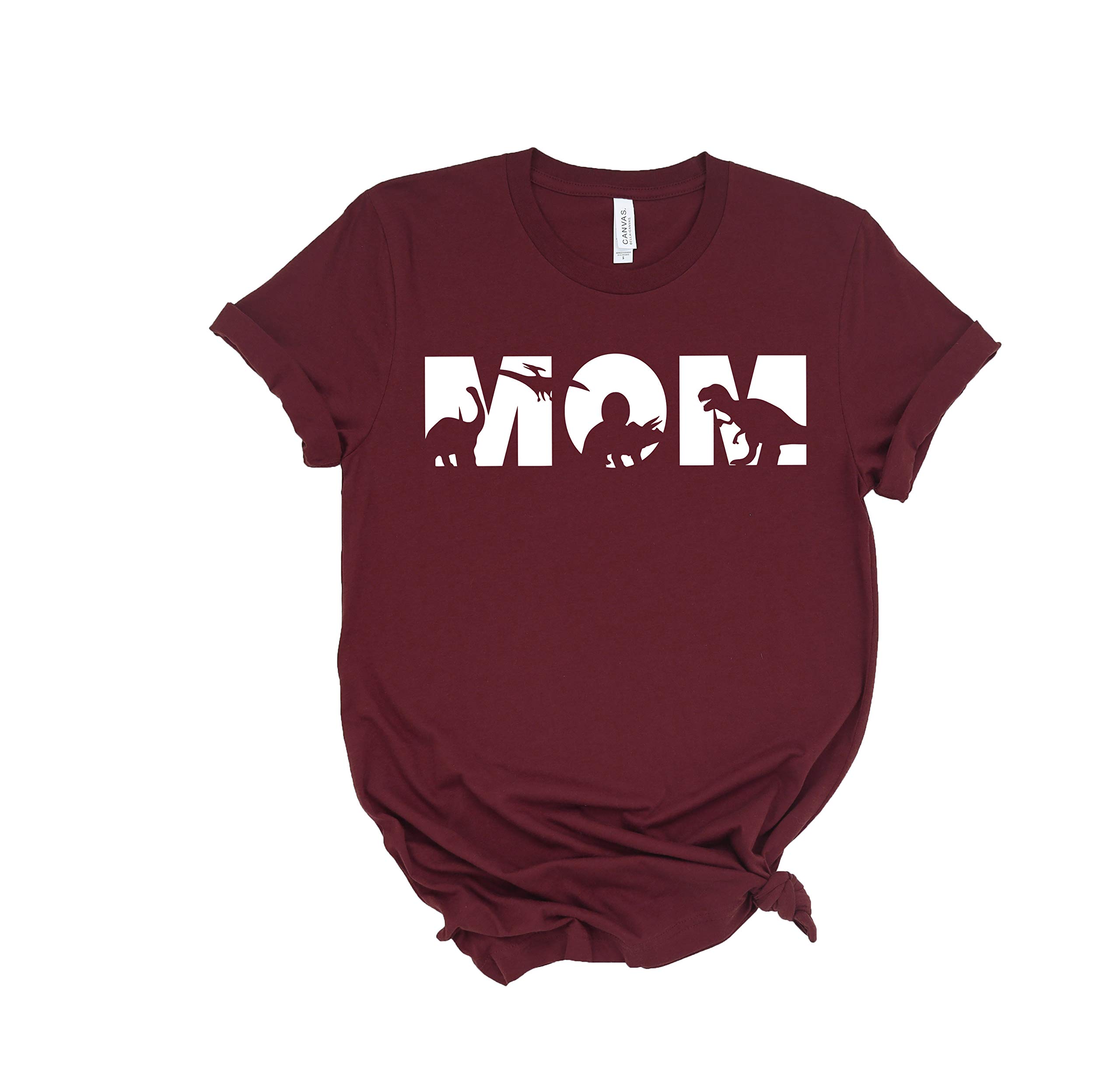 Dinosaur Mom T-Shirt - Funny Mama Shirt for Mother's Day Gift - Cute Dinosaur Graphic Tee for Women - Perfect Birthday Present & Casual Wear
