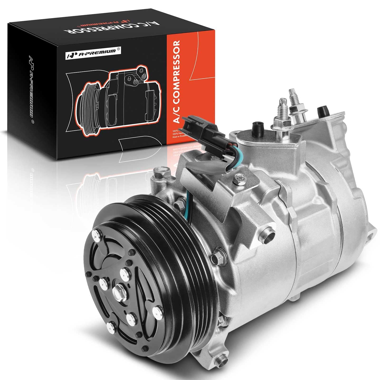 Premium AC Compressor with Clutch for Ford Mustang 2.3L 2015-2021 - High Performance Auto Air Conditioning Replacement Part - Perfect for Summer Cooling & Road Trips