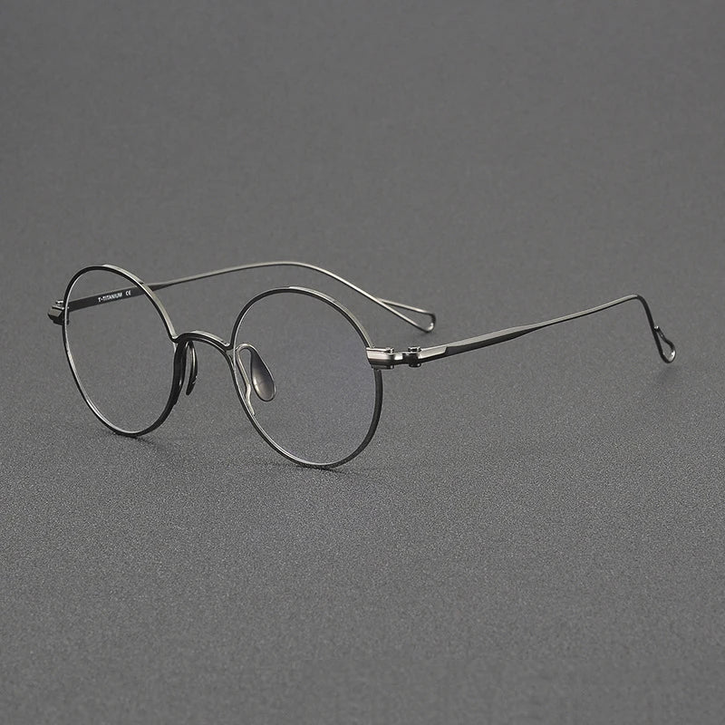 Stylish Black Full Rim Round Titanium Eyeglasses for Women - Lightweight & Durable Frame - Perfect for Office, Reading & Everyday Wear (Model 942152)