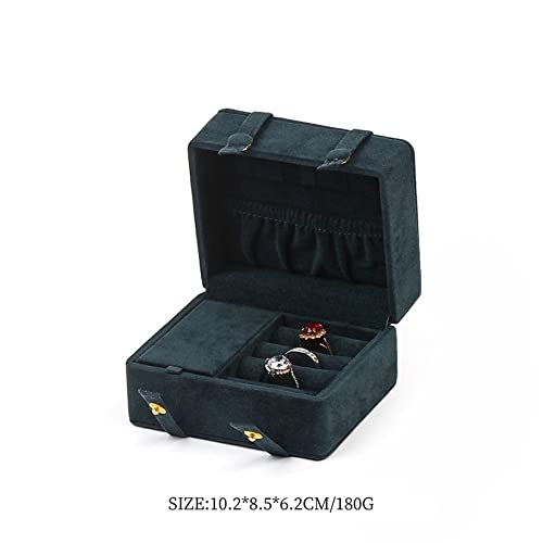 Elegant Jewelry Organizer Box for Women - Portable Travel Jewelry Storage Case with Flannel Lining, Multi-Compartment Design for Necklaces, Rings & Earrings - Perfect Gift for Wife, Mother, Girlfriend (Blue) | Great for Travel, Home Organization & Gift Giving