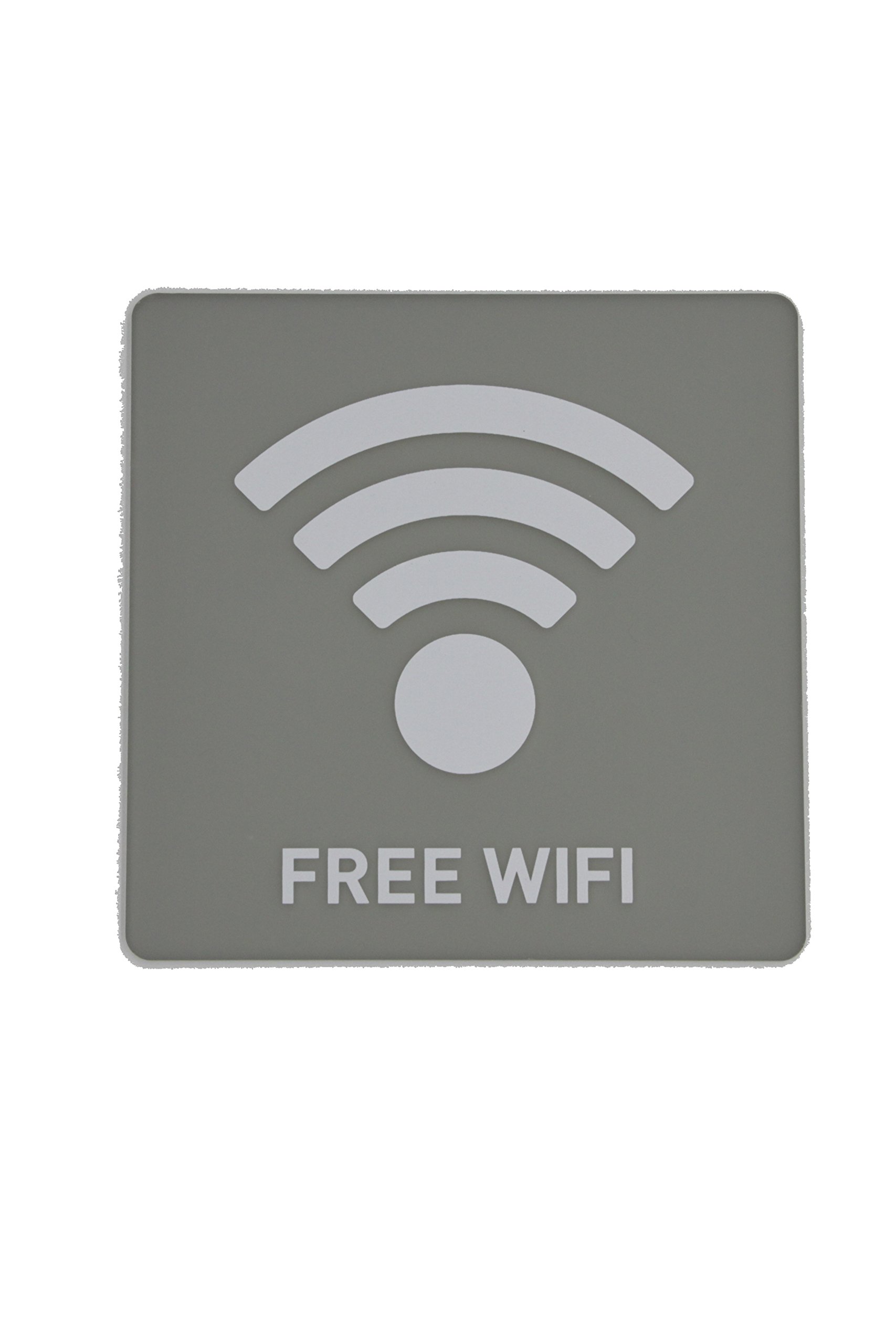 FixtureDisplays® Grey Free WiFi Sign - Restaurant WiFi Advertising Sign for Rest Areas & Charging Stations - Perfect for Cafes, Hotels & Public Spaces