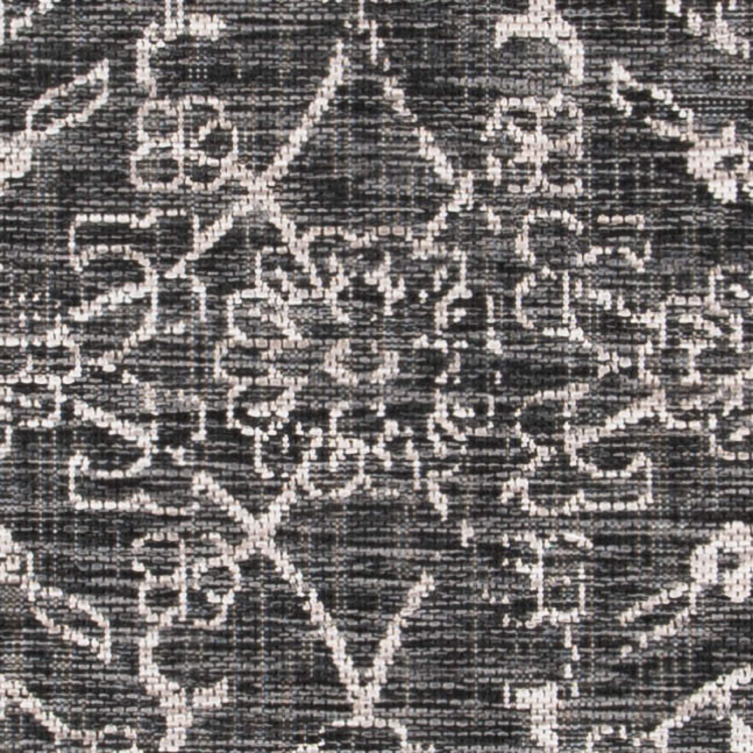 SAFAVIEH Courtyard Collection 4' x 5'7' Indoor Outdoor Area Rug - Black Ivory Bohemian Design for Patio, Backyard, Mudroom & Entryway Decor