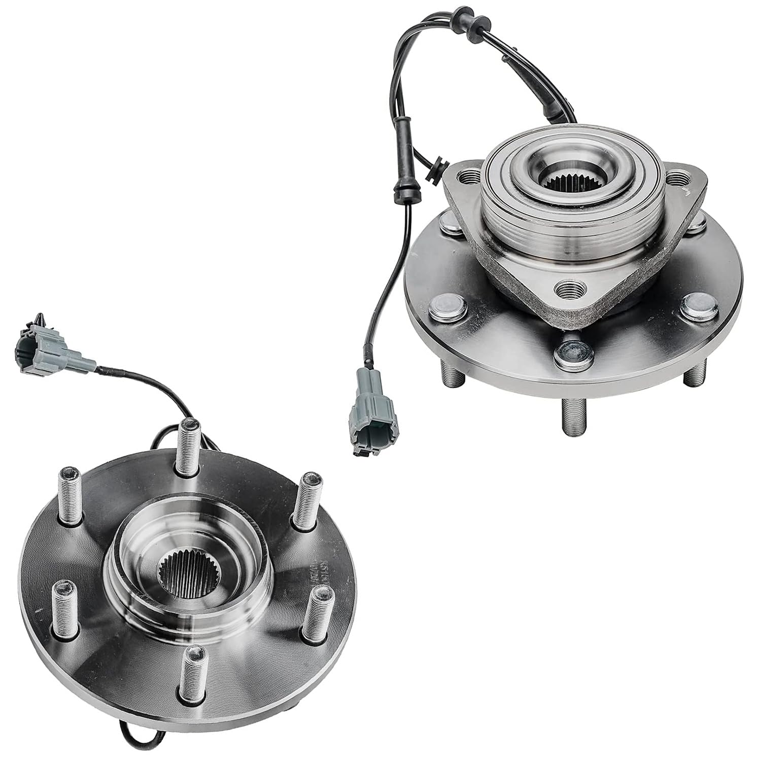 Detroit Axle 4-Piece Front Wheel Bearing Hub Kit - Compatible with 2004-2007 Infiniti QX56, Nissan Titan, Pathfinder, Armada - Includes 2 Wheel Bearings & Hubs + 2 Outer Tie Rod Ends - Durable Replacement Parts for Smooth Ride & Off-Road Adventures
