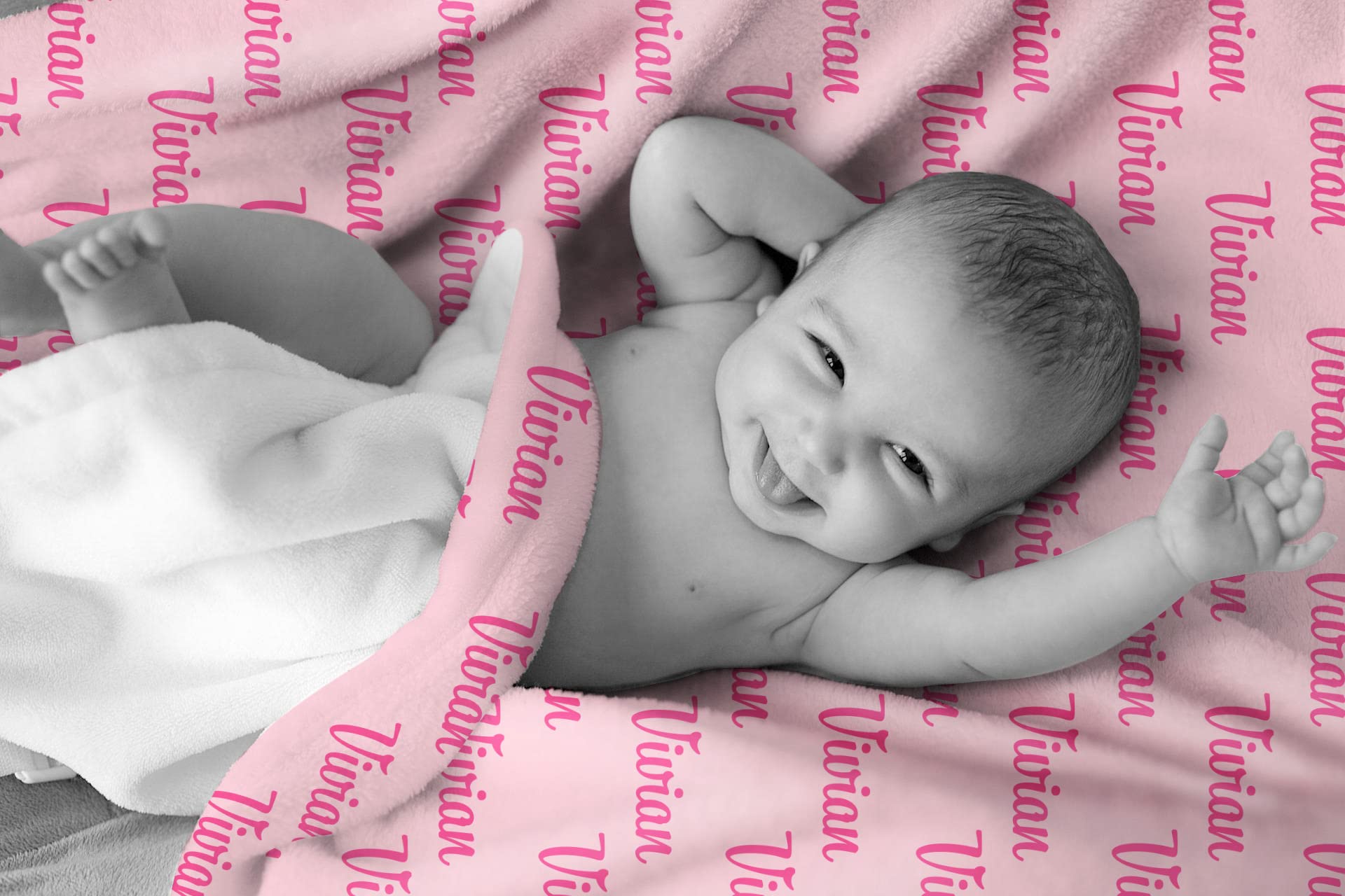 Personalized Baby Blankets with Custom Name - Soft Swaddle Blankets for Newborns, Toddlers & Kids | Perfect Baby Shower Gift & Birthday Present for Boys & Girls | Nursery Essential, Photo Prop, Travel Blanket | Ideal for Cuddling, Swaddling & Comfort | Great for Home, Travel, Photography & Everyday Use