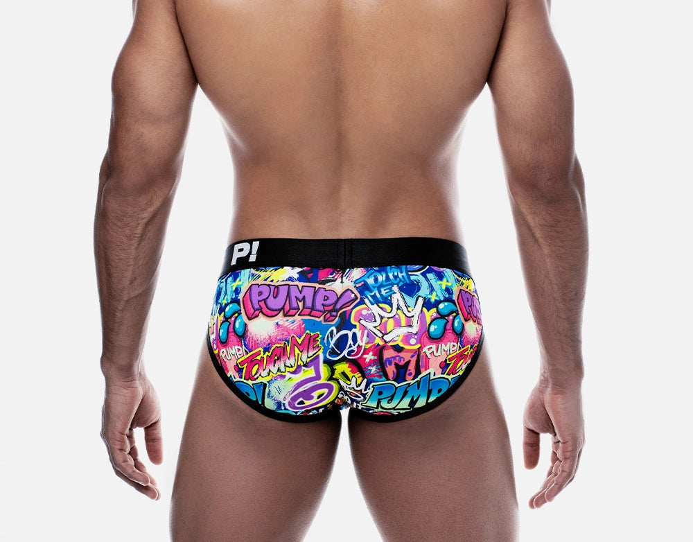 PUMP! Drip Brief Graffiti - Trendy Hip-Hop Streetwear Underwear for Men | Perfect for Urban Fashion & Hip-Hop Dance Performances