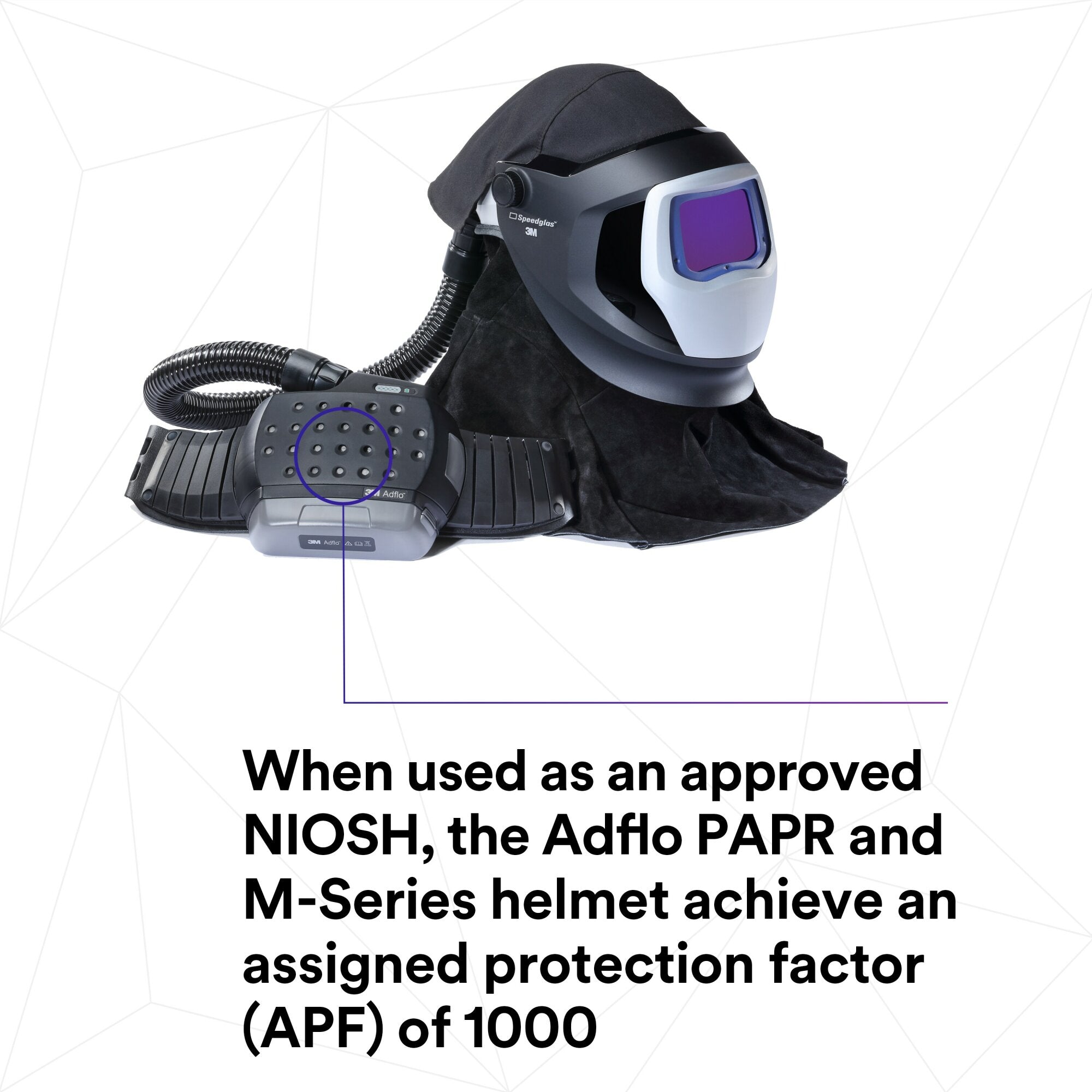 3M Adflo PAPR & Versaflo M Series Welding Helmet Kit with Speedglas Shield - Respiratory Protection for Industrial Welding & Metalworking