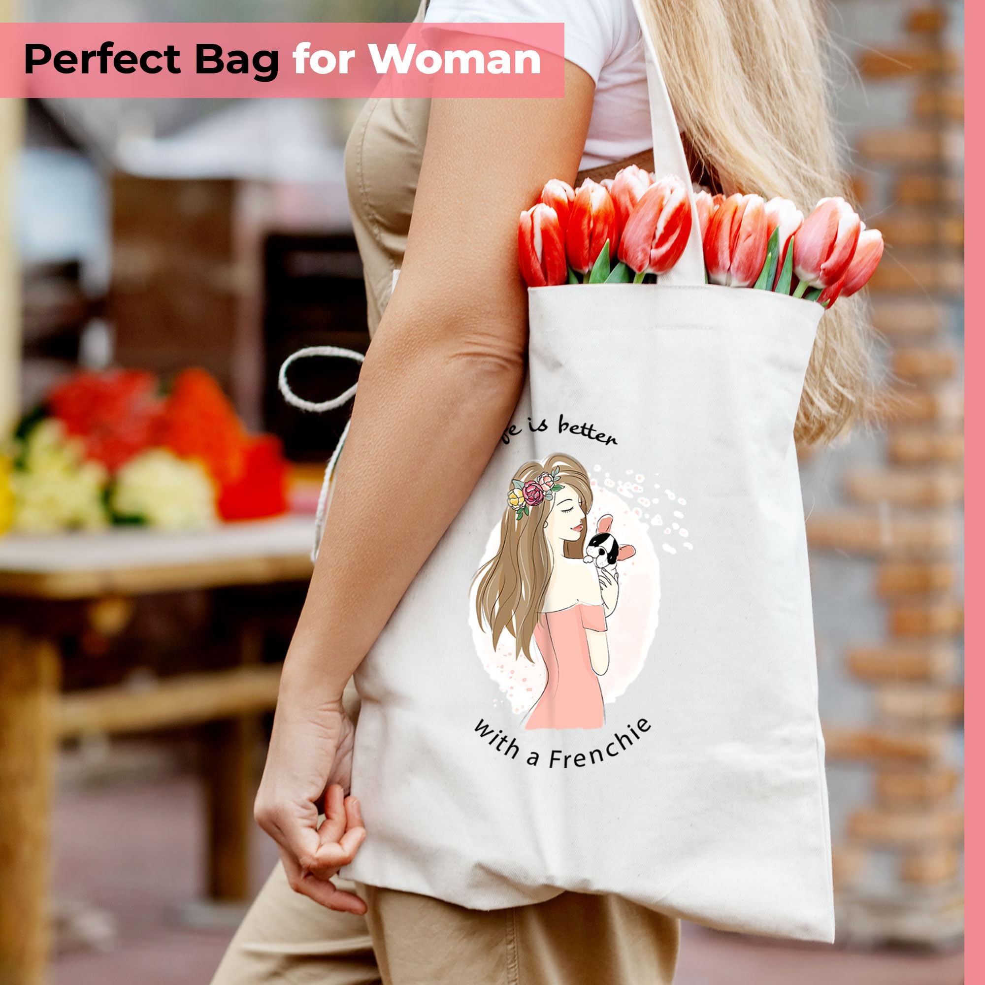 Eco-Friendly Large Canvas Tote Bag for Women & Men - 100% Organic Cotton Unisex Shopper (42x39cm) - Perfect for Shopping, College, Travel, Beach & Everyday Use - Stylish Durable Carryall Bag Without Zipper