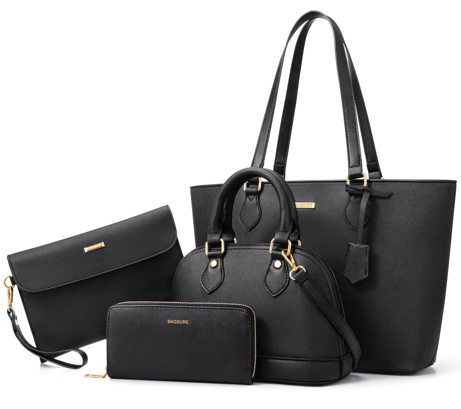 4PCS Women's Fashion Handbags Set - Tote, Shoulder, Crossbody & Wallet - Valentine's Day Gift for Women & Girls - Perfect for Work, Travel & Daily Use