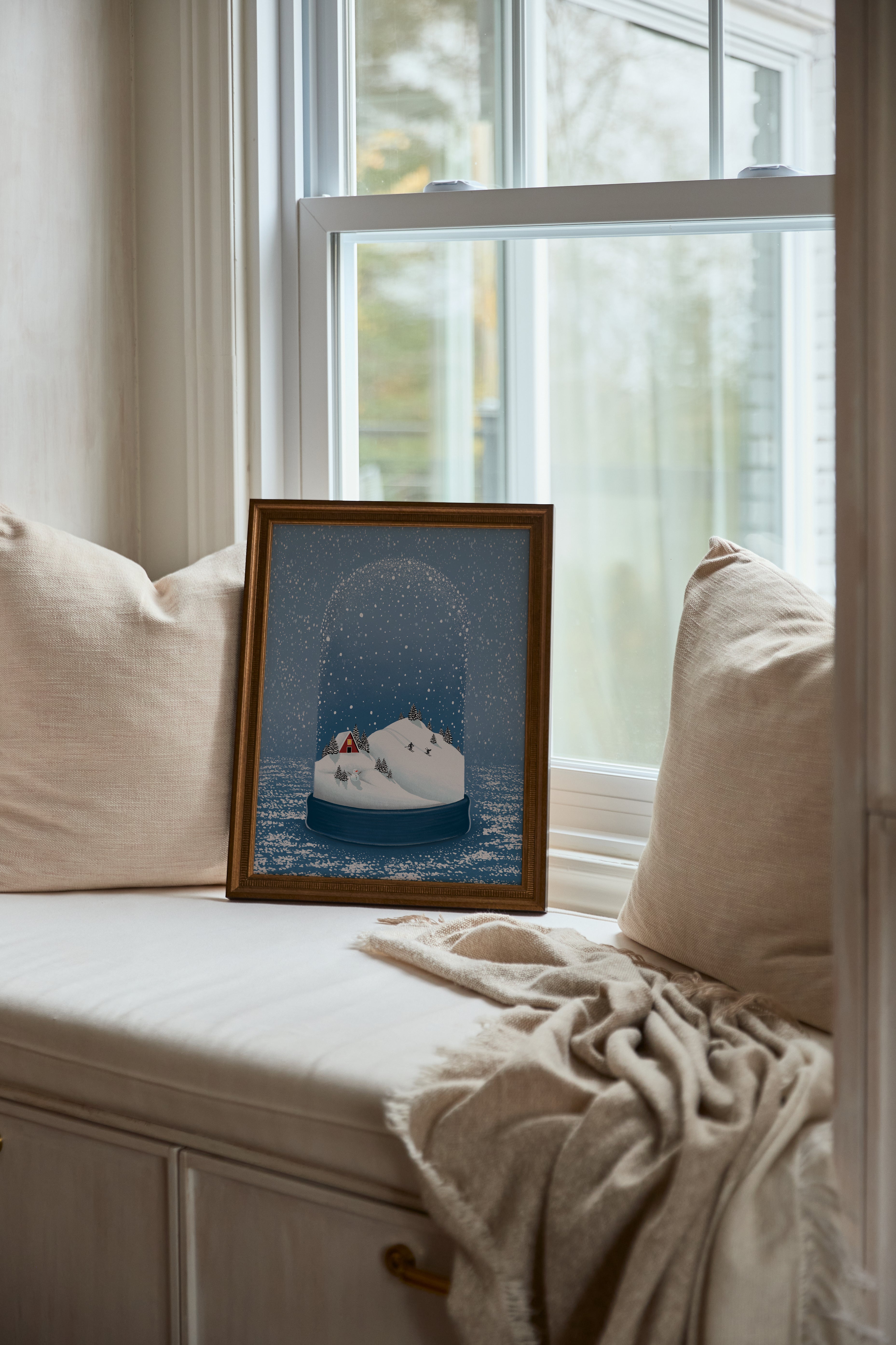 Enchanted Winter Snow Globe with Elegant Poster - Perfect for Holiday Decorations, Christmas Gifts & Home Décor