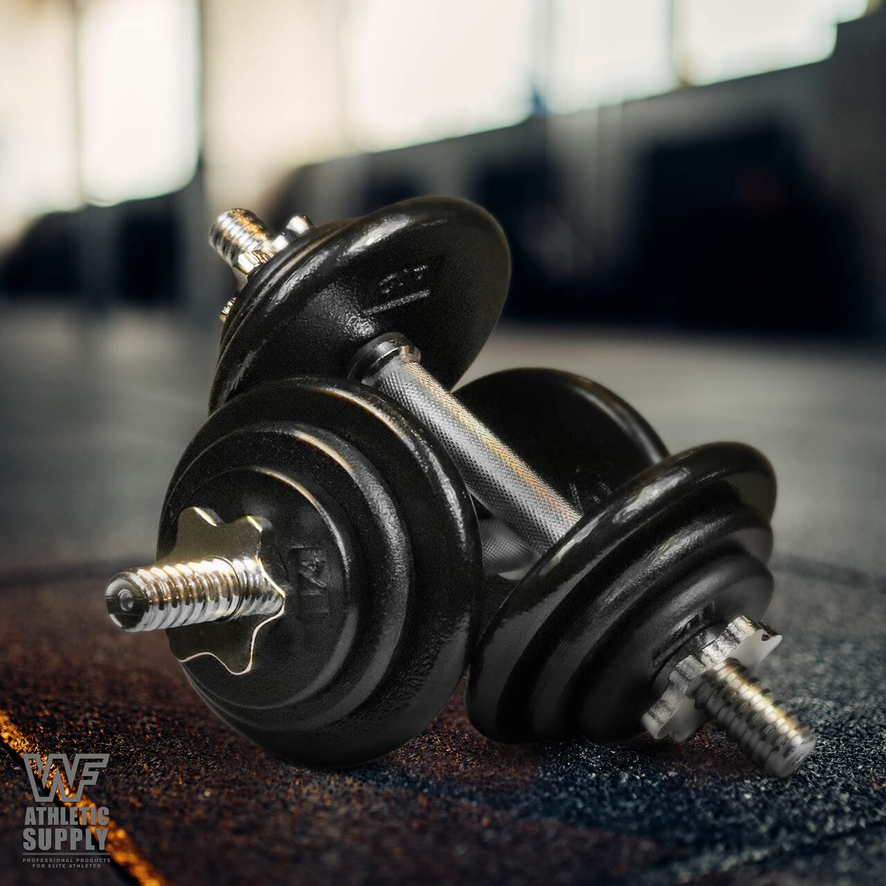 CAPHAUS Black Solid Cast Iron Weight Plates - 1-inch Center Hole for Standard Barbell & Dumbbell Handles - 1.25LB to 50LB Options (1.25/2.5/5/7.5/10/12.5/25/50LB) - Perfect for Home Gym, Strength Training & Weightlifting Workouts