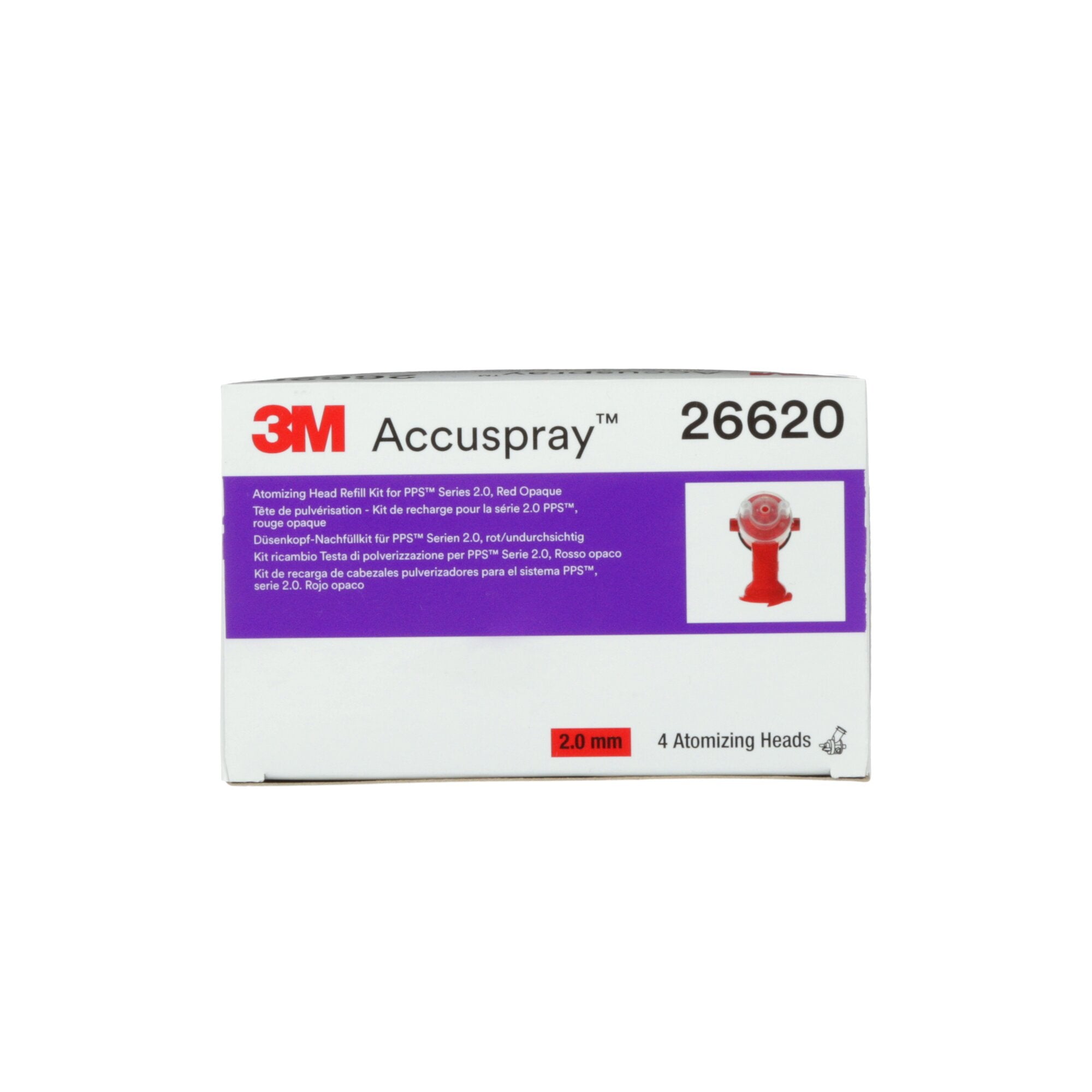 3M Accuspray Atomizing Head Refill Pack for 3M PPS Series 2.0 (26620) - 2.0 mm Red Nozzle - Perfect for Automotive Painting & Industrial Spraying Applications