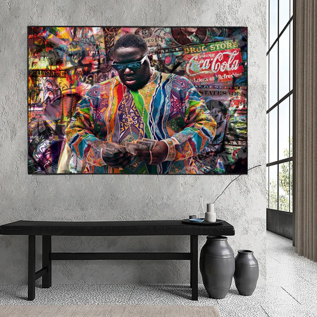 Biggie Smalls Graffiti Rapper Poster - Monumental Hip Hop Legend Wall Art for Music Lovers - Perfect for Bedroom, Living Room & Man Cave Decor