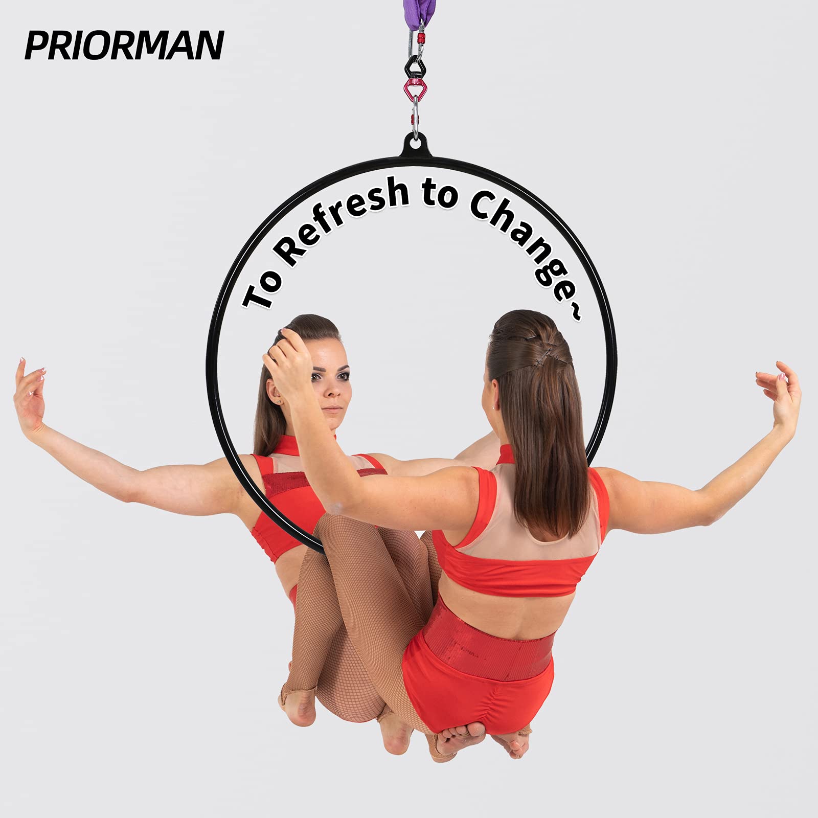 One Point Aerial Hoop Set with Rigging Hardware - Stylish & Functional Circus Lyra Hoop for Dance Studio & Aerial Fitness Training | Perfect for Home Gym, Circus Performances & Yoga Practice