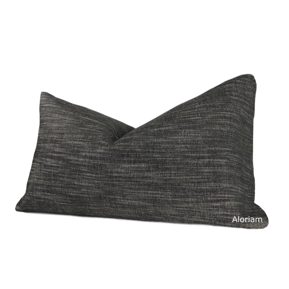Presley Charcoal Gray Black Beige Tweed Pillow Cover - Elegant Decorative Throw Pillow Case for Sofa, Bed, Couch & Home Decor