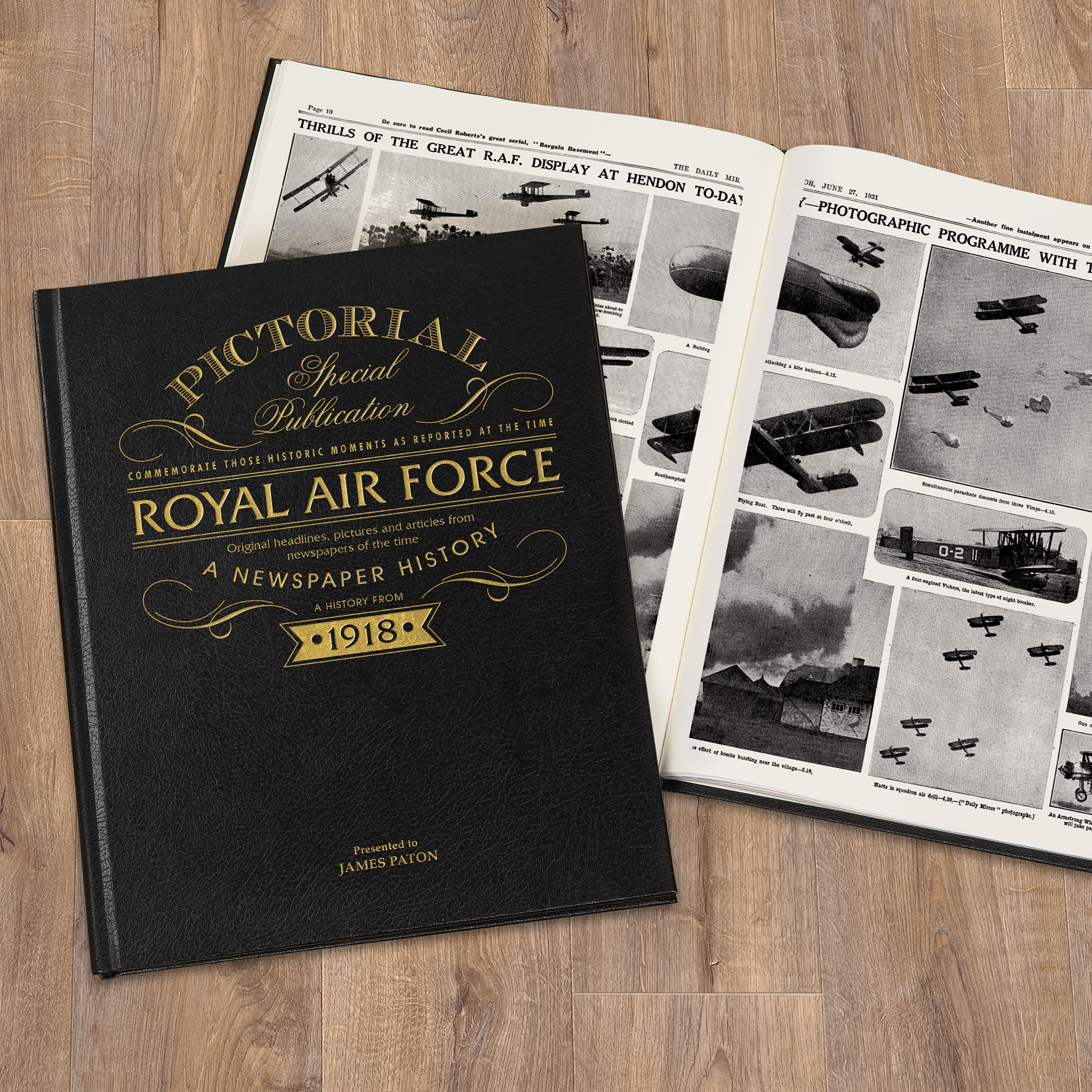 Personalized War History Book - Custom War Keepsake with Newspaper Coverage & Gold Embossed Name | Educational Gift for Veterans, History Buffs & Collectors | Perfect for Memorial Day, Veterans Day & Military Anniversaries
