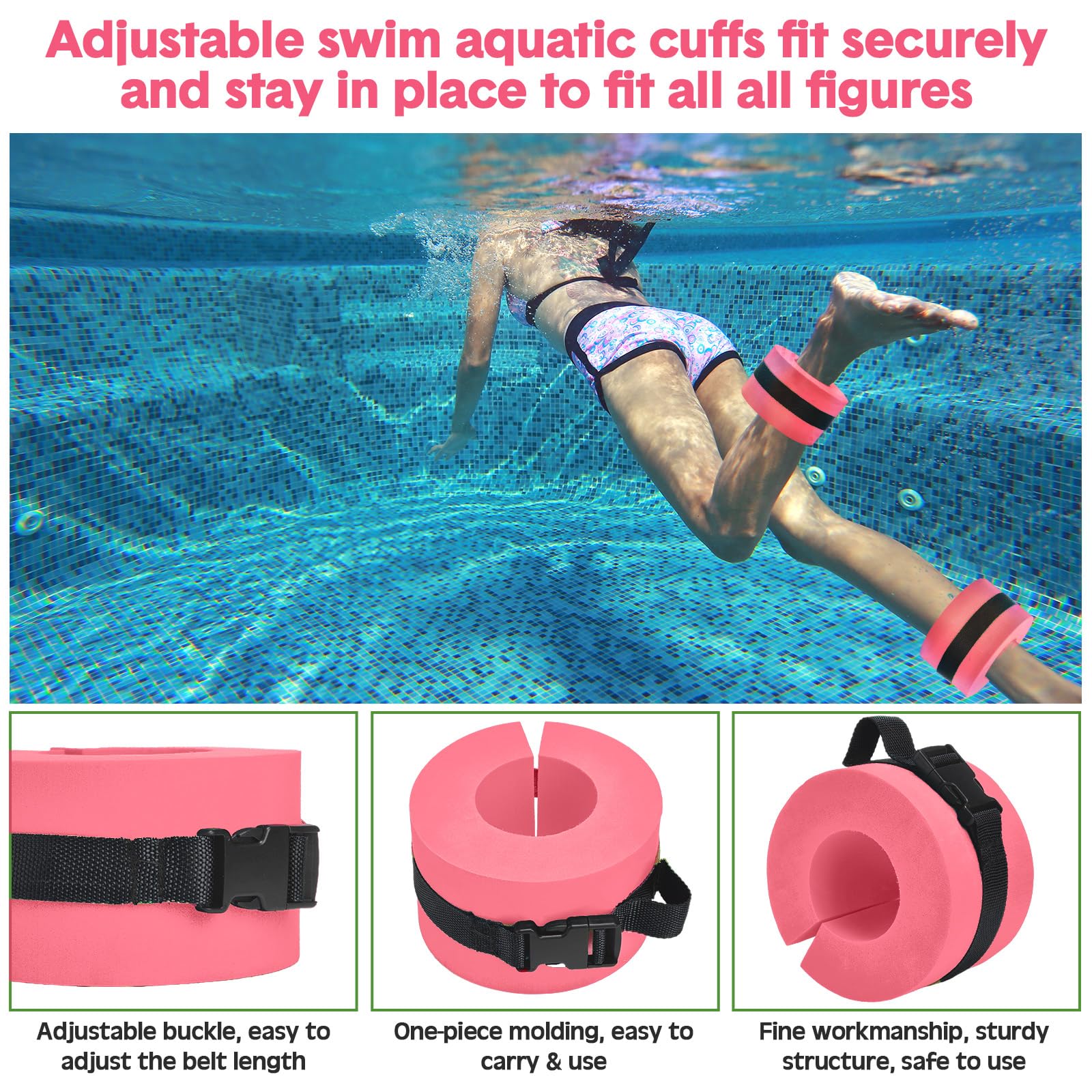 5-Piece Aquatic Exercise Set with 2 Ankle Weights, 2 Water Dumbbells & Swim Belt - Perfect for Pool Workouts, Water Aerobics & Hydrotherapy