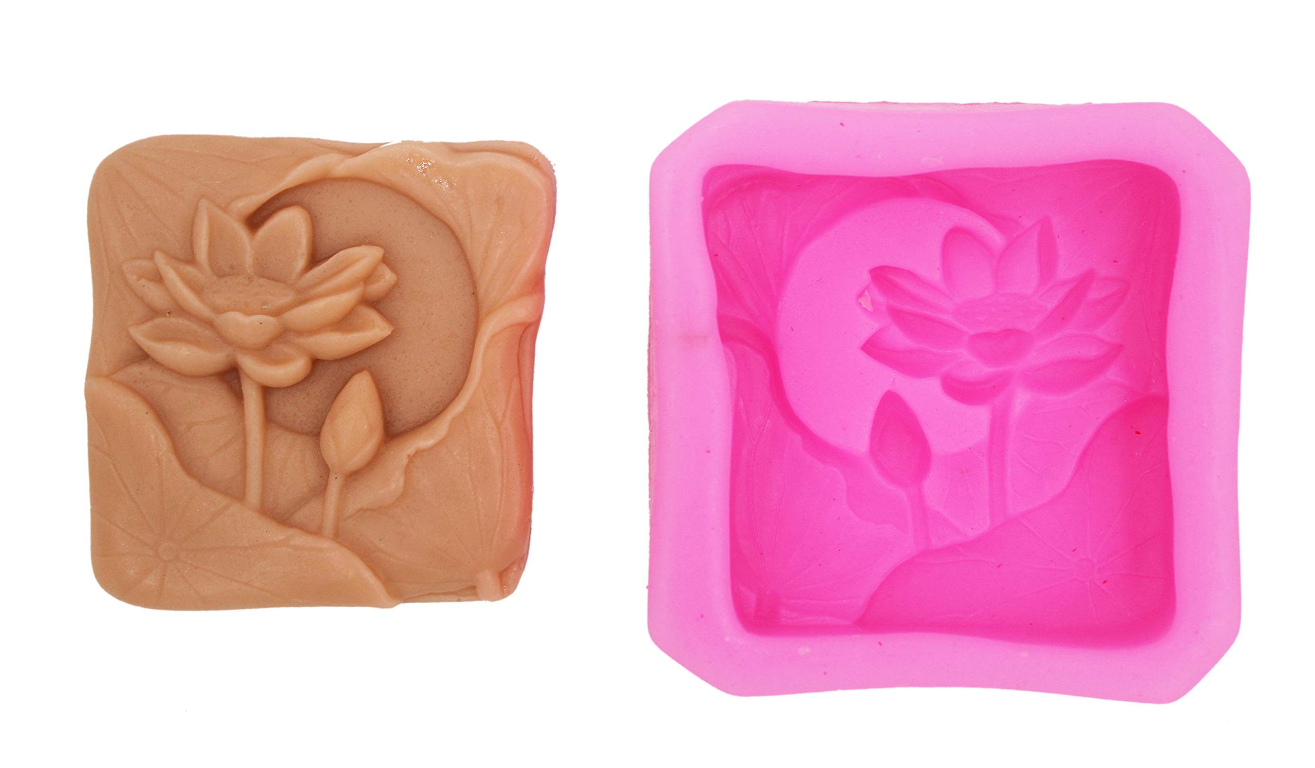Lotus Silicone Soap Molds for DIY Handmade Soap Making - 6 Cavity Flower Soap Molds for Bath, Wedding Favors, Home Decor & Craft Projects