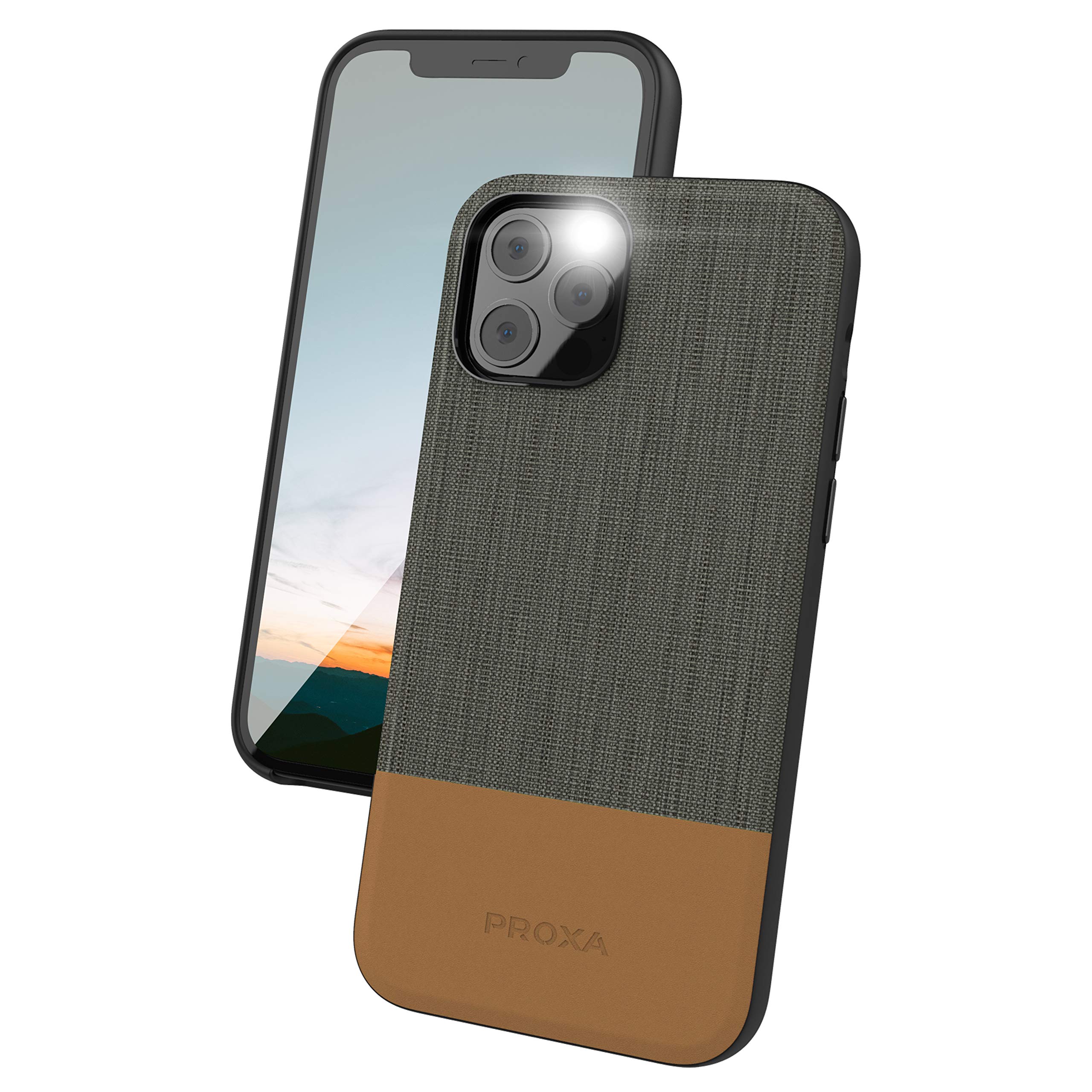PROXA Magnetic Phone Case for iPhone 12 & iPhone 12 Pro 6.1 inch (2020) | Shockproof & Scratch Resistant TPU Cover | MagSafe Charger Compatible | Space Gray | Perfect for Work, Travel & Everyday Protection