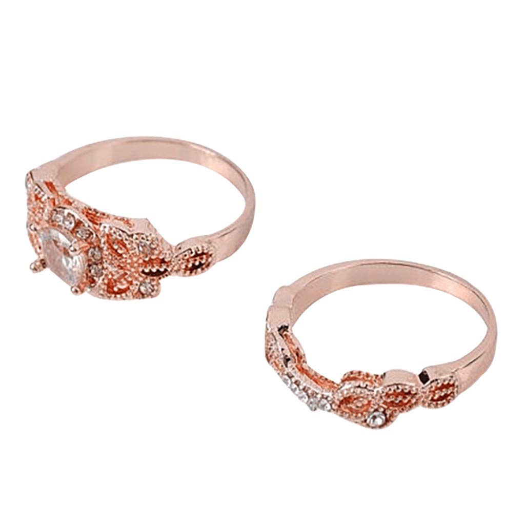Women's Rose Gold Engagement Rings Set with Birthstones for Wedding & Anniversary - Perfect for Couples
