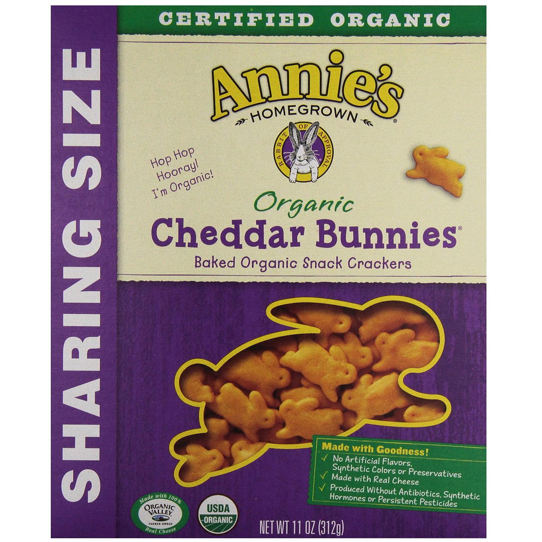 Annie's Homegrown Organic Cheddar Bunnies - Gluten Free Snack Crackers for Kids | Perfect for Lunchboxes, After-School Treats & Healthy On-the-Go Snacking
