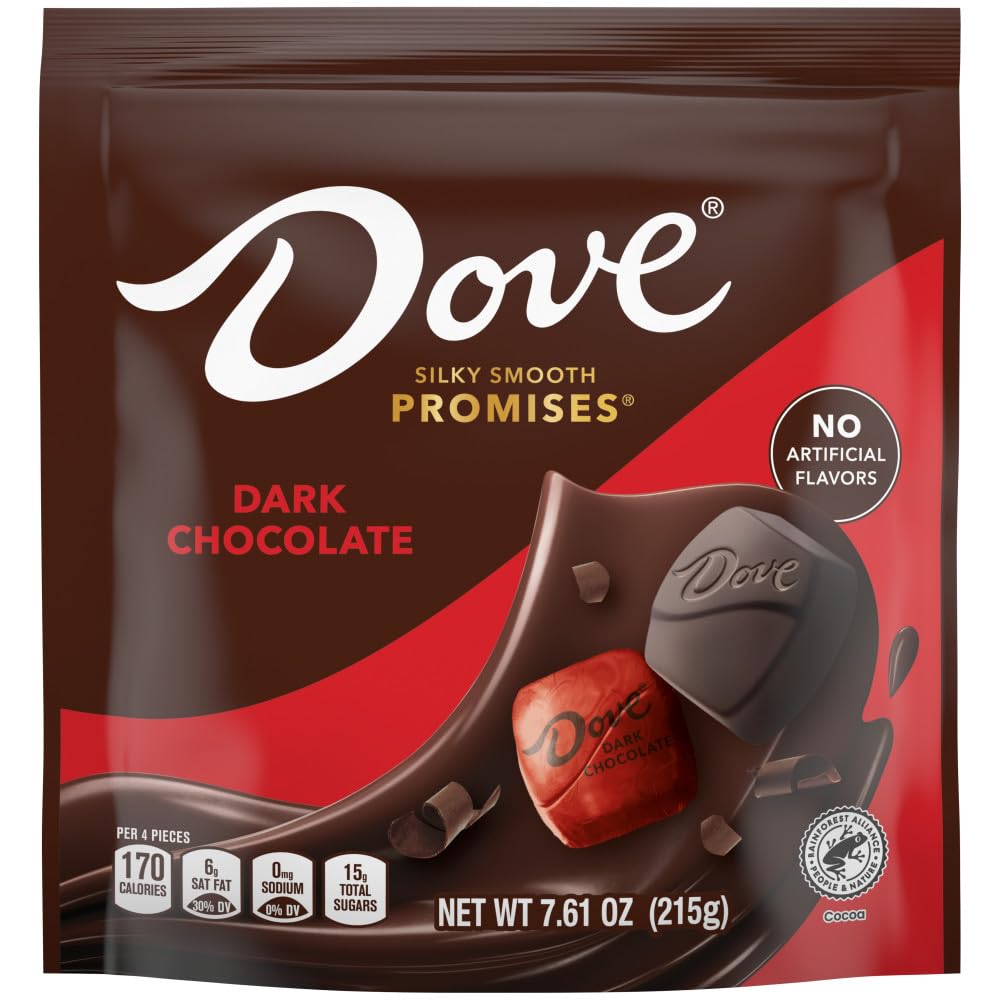 DOVE PROMISES Dark Chocolate Easter Candy - 7.61 oz Bag (Pack of 8) | Premium Chocolate Gifts for Easter Basket, Holiday Party Favors, Office Treats & Family Celebrations
