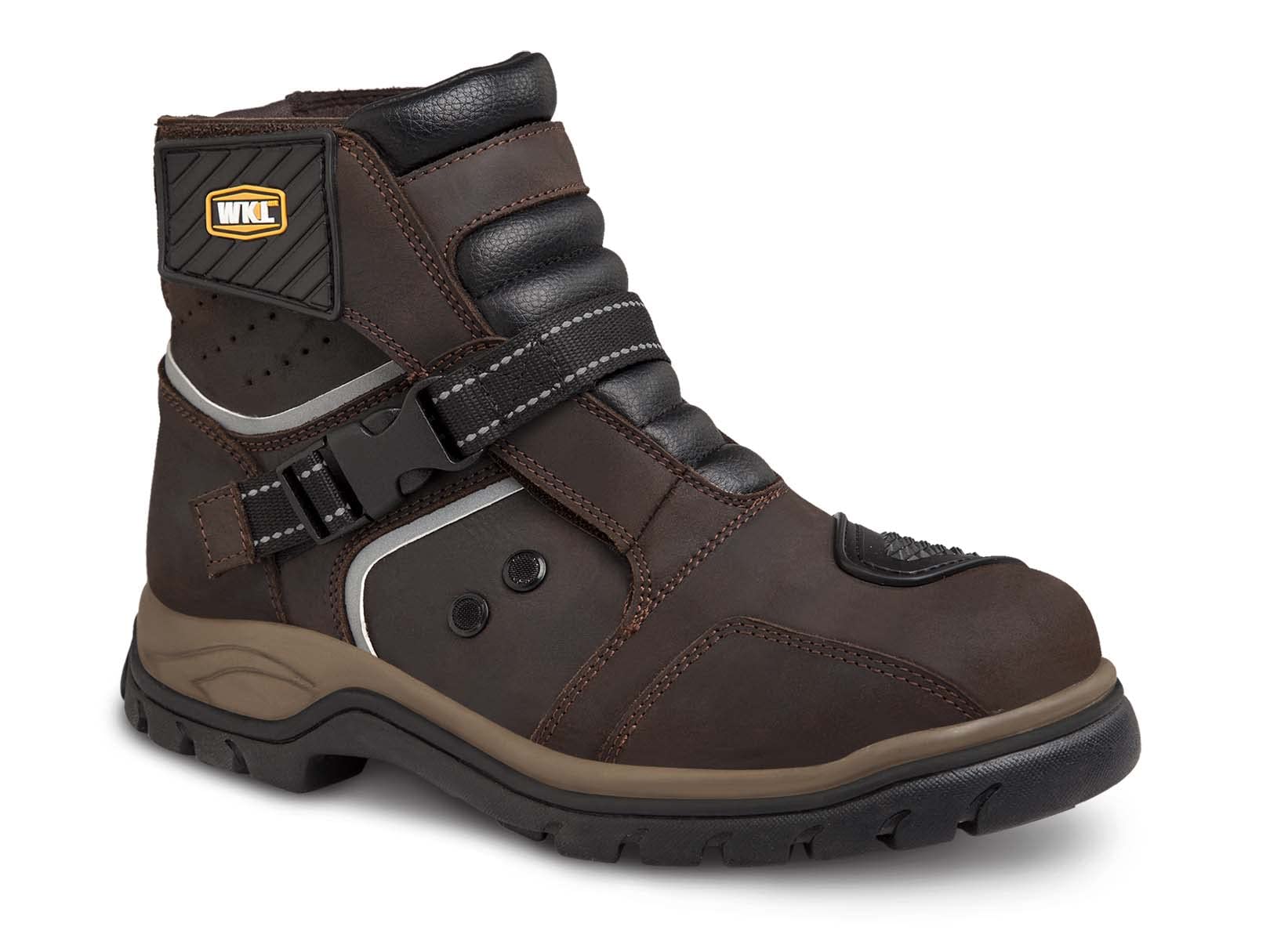 WORKLAND 77414 Men's Motorcycle Boots - Leather Riding Boots with Protective Padding, Slip-Resistant Rubber Sole & Reflective Strips - Durable Motorcycle Shoes for Men - Ideal for Cruiser, Sport Bike & Off-Road Motorcycle Riding