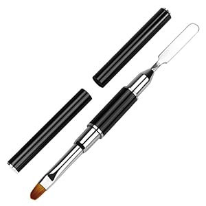 Dual-Ended Poly Gel Brush & Picker - 2-in-1 Nail Brush & Spatula Tool for Acrylic & Gel Nail Extensions | Stainless Steel Professional Nail Art Brush | Perfect for Salon & DIY Manicures at Home