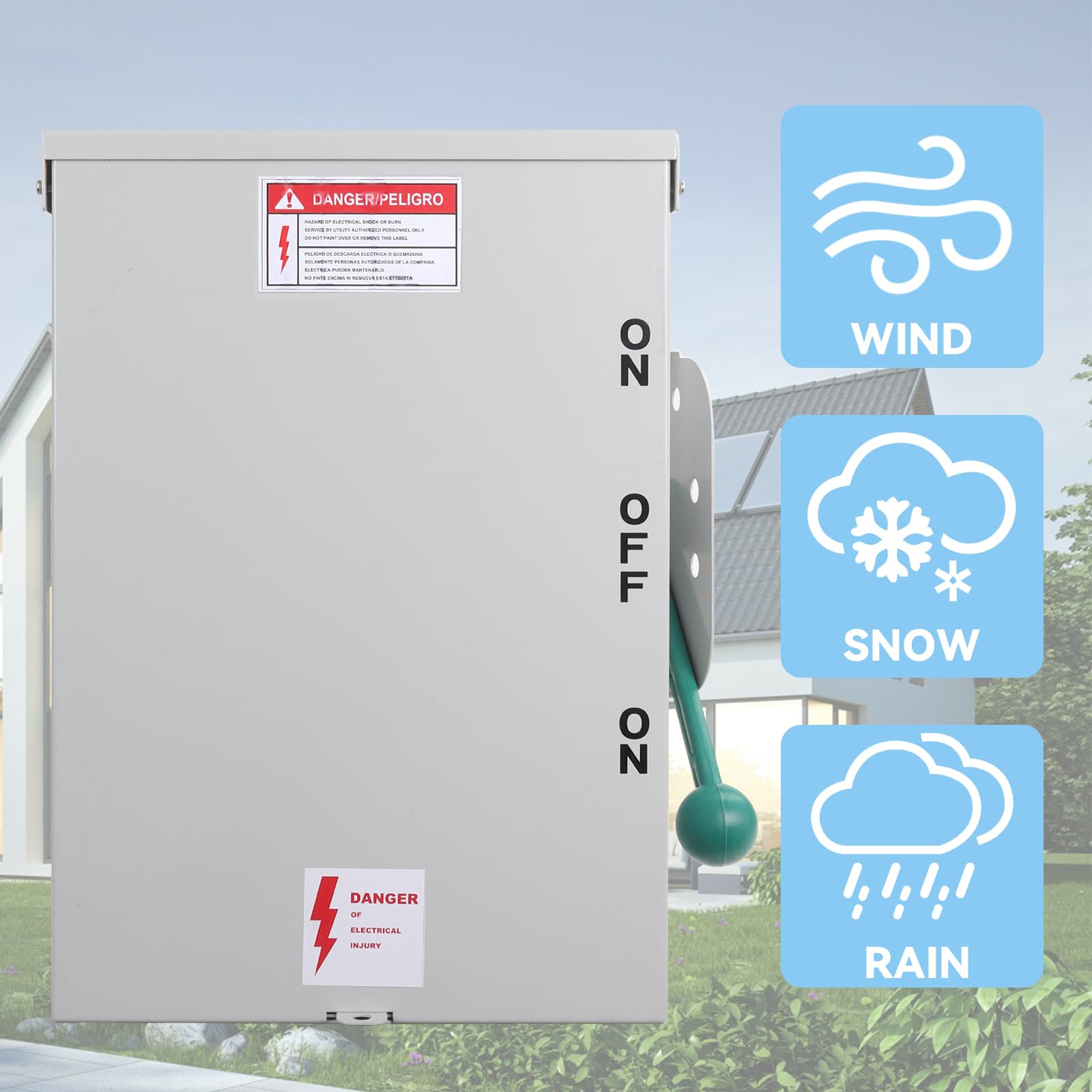200A Generator Transfer Switch, 48000W Heavy-Duty Double-Throw Safety Switch, 120/240V Manual Transfer Switch with Enhanced Stability, NEMA 3R Rated for Outdoor & Indoor Use - Ideal for Home Backup Power, Emergency Power Transfer, and RV Power Switching