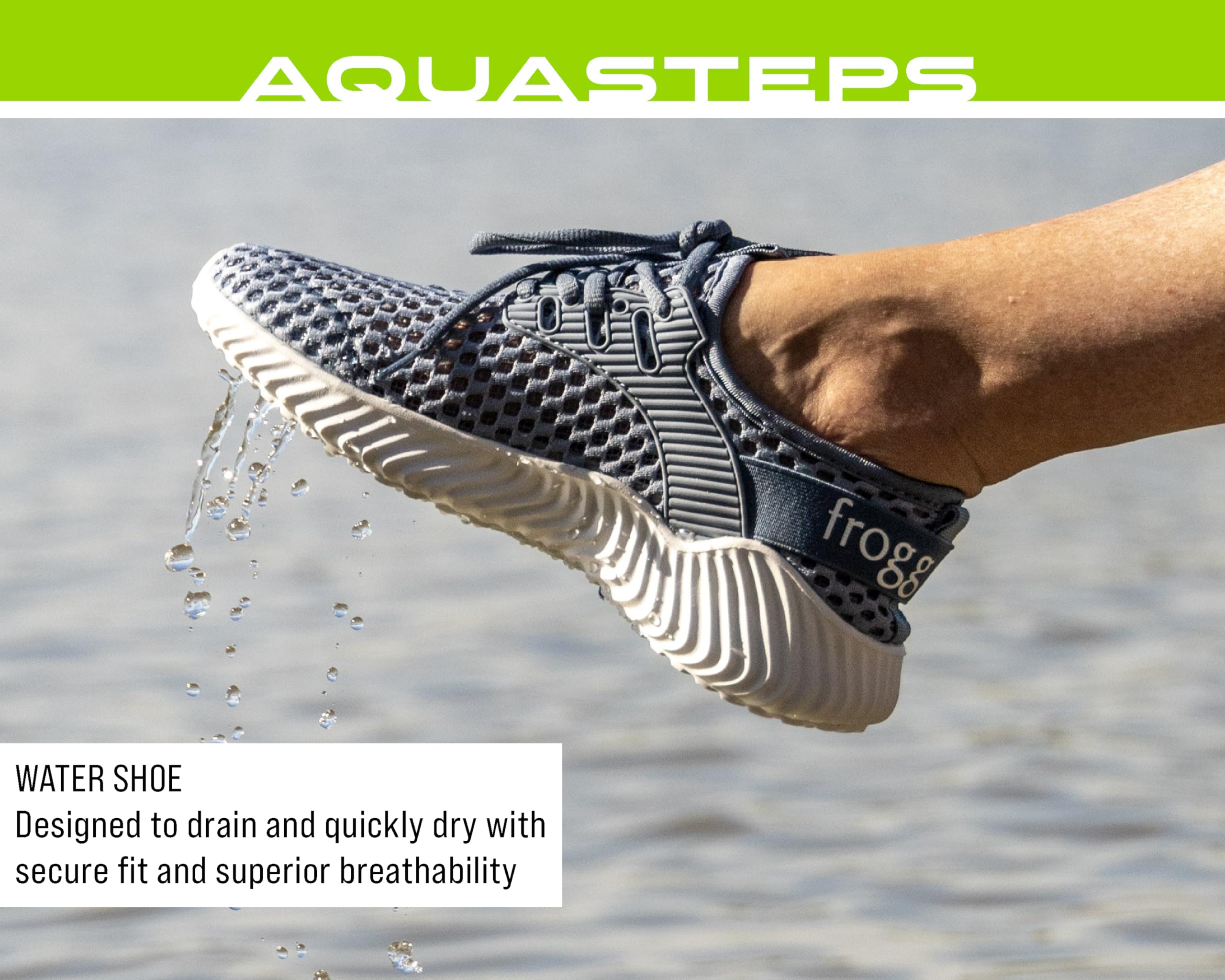 FROGG TOGGS Women's Aquasteps Water Shoes - Lightweight Quick-Dry Slip-On for Beach, Pool, Yoga & Water Sports
