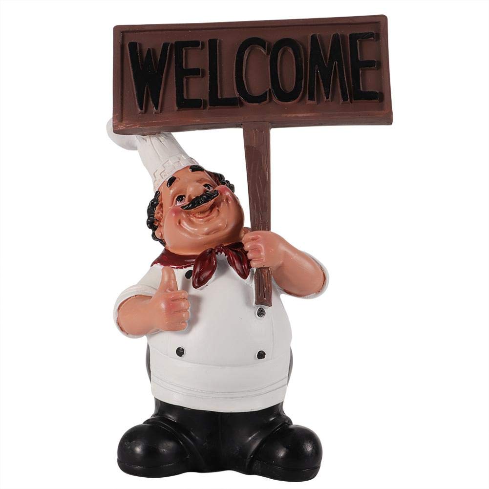 Ymiko Creative Resin Chef Figurine Ornaments - Handcrafted Kitchen Decor Statue for Home, Bar & Coffee Shop - Perfect Gift for Cooking Enthusiasts (BS-003) | Ideal for Restaurant Display, Housewarming Gift & Baking Theme Decor