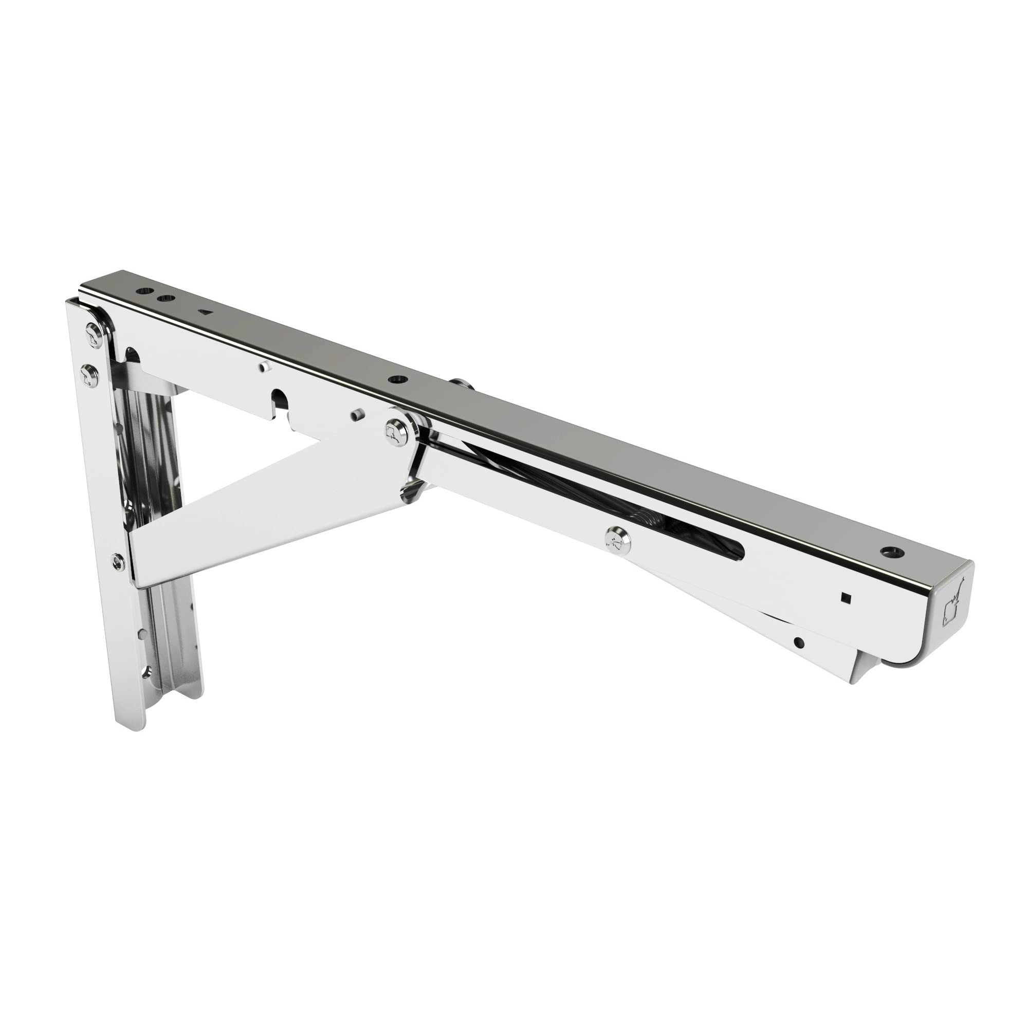 Heavy Duty Stainless Steel Folding Table Support with Soft-Close Damper - EB-303-DA - 220 lbs Load Capacity - Perfect for Kitchen Islands, Workbenches, and Foldable Desks