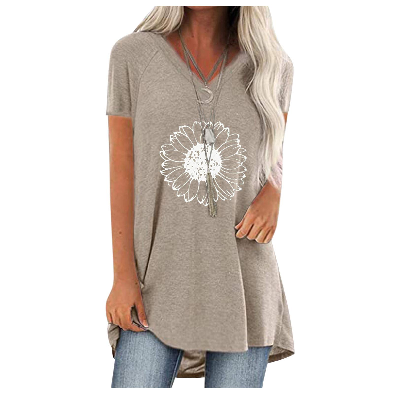 Women's Short Sleeve V-Neck Flowy Casual T-Shirts - Summer Workout Tank Tops for Women | Comfortable & Breathable for Yoga, Running, and Everyday Wear