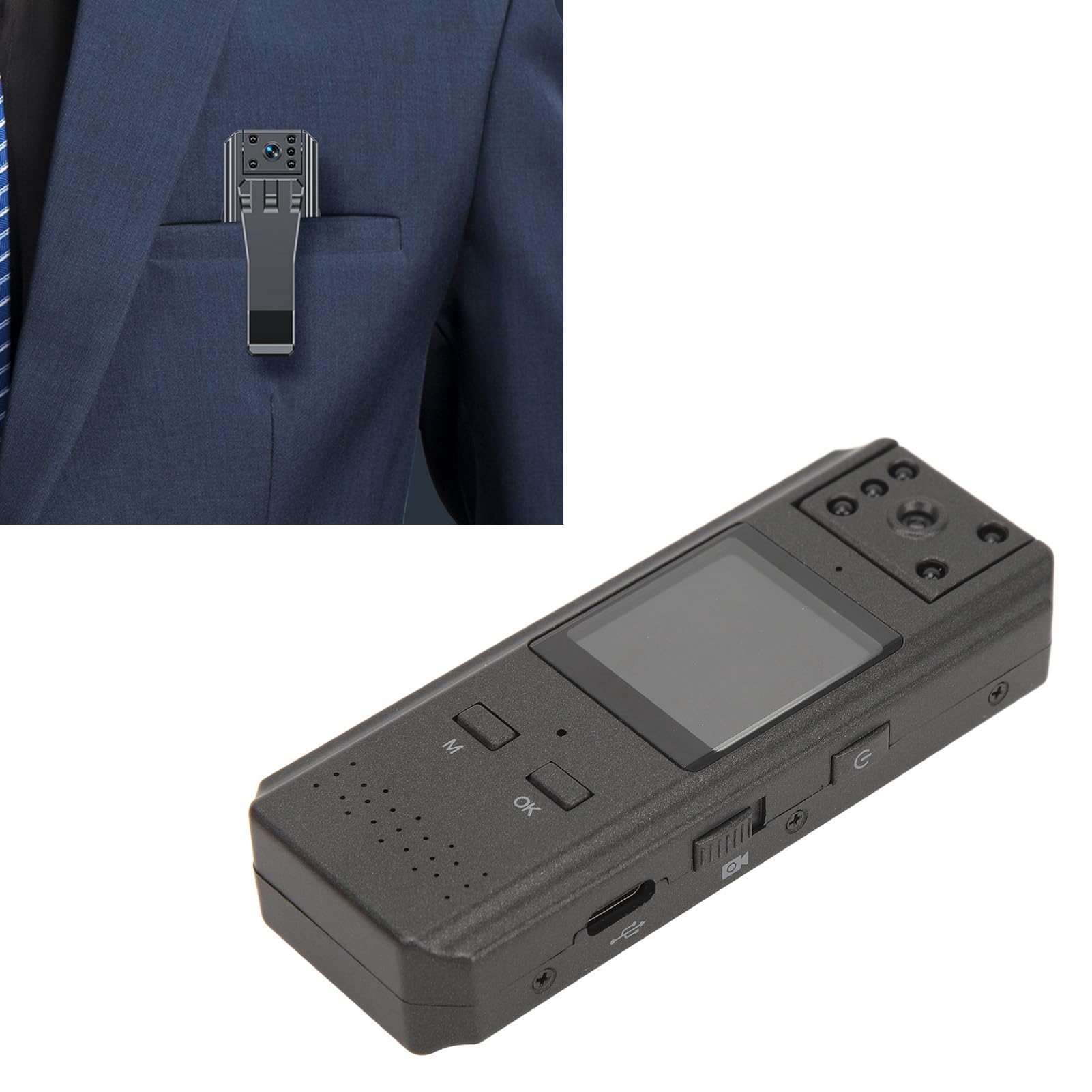 Clip on Body Camera with Audio & Night Vision - 1080P FHD Mini Wearable Police Camera, Portable Personal Camcorder for Security, Law Enforcement, Outdoor Activities & Home Surveillance
