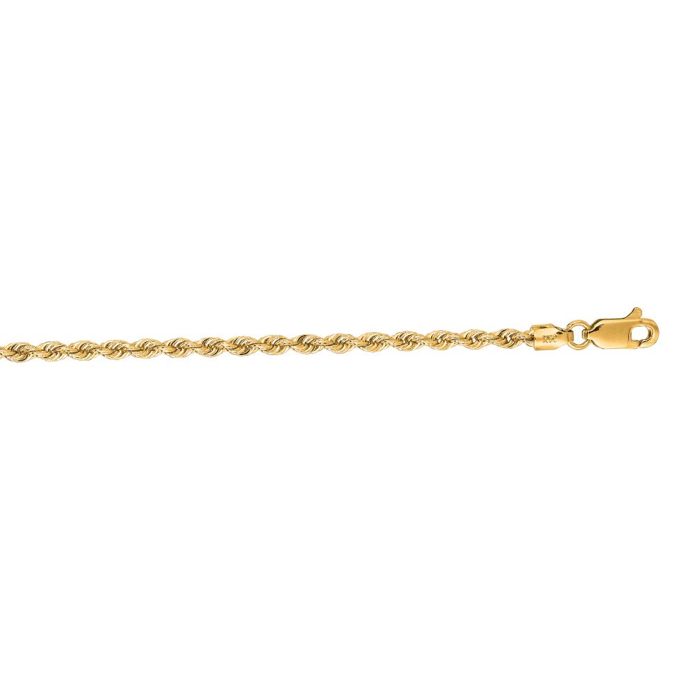 14K Gold 2.5mm Rope Chain Necklace for Women - Dainty & Elegant Jewelry Gift for Her - Perfect for Everyday Wear, Special Occasions & Layering