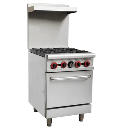 Cookline CR24 4-Burner LP Gas Range with Oven - 24 Inch Liquid Propane Stove for Home Kitchen, Perfect for Baking, Roasting & Family Cooking