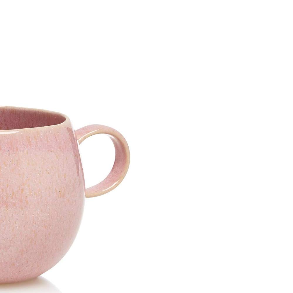 Sparrow & Wren Ceramic Round Coffee Mug with Handle - 12oz Pink Tea Cup for Home, Office, Gift - Perfect for Morning Coffee, Afternoon Tea & Hot Chocolate