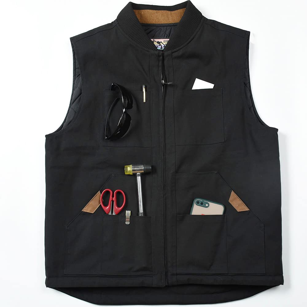 EDTREK Waterproof Concealed Carry Vest with 10 Pockets - Durable Canvas Tactical Vest for Men, Outdoor Activities, Hiking & Everyday Wear